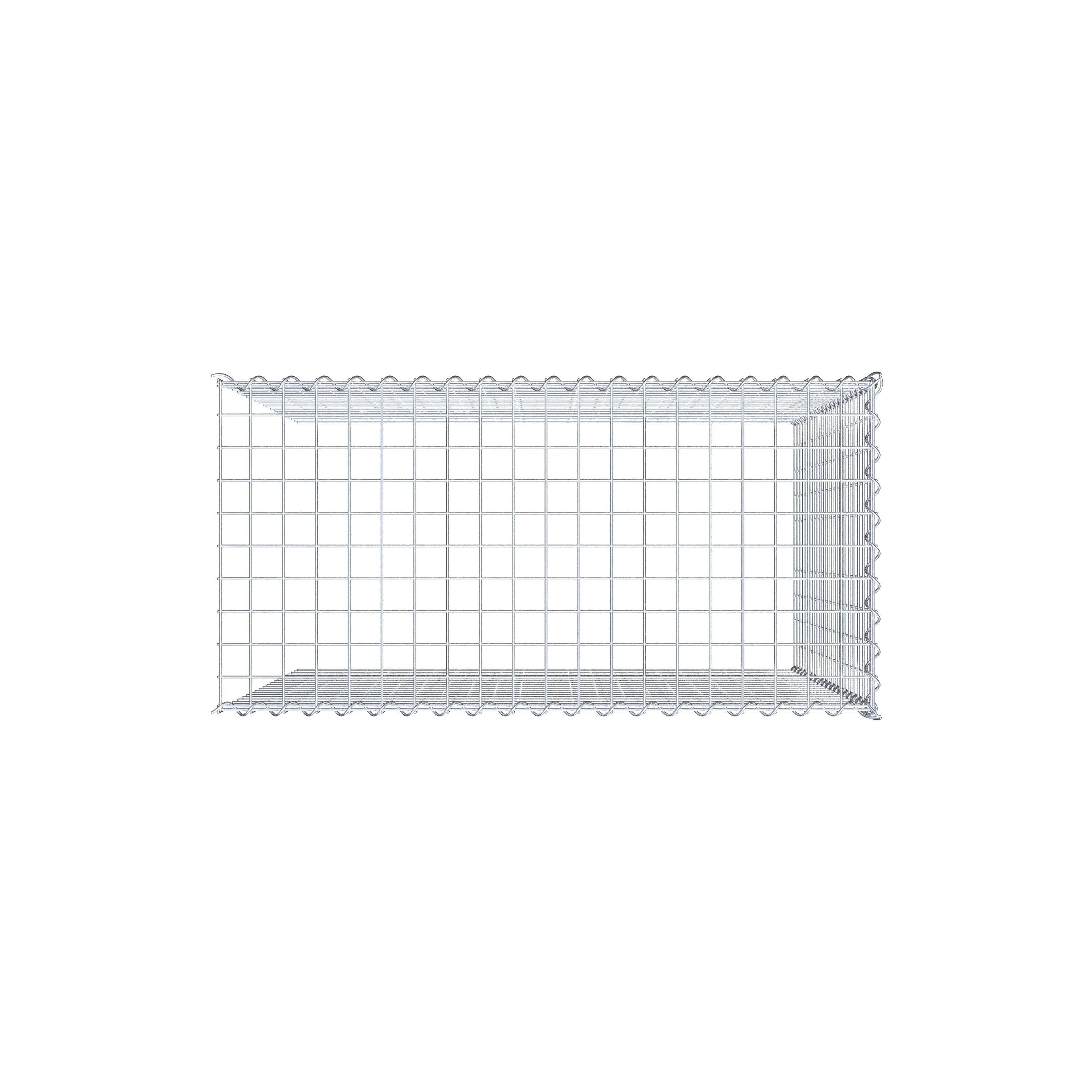 Gabion rapporté type 4 100 cm x 100 cm x 50 cm (L x H x P), mailles 5 cm x 5 cm, spirale