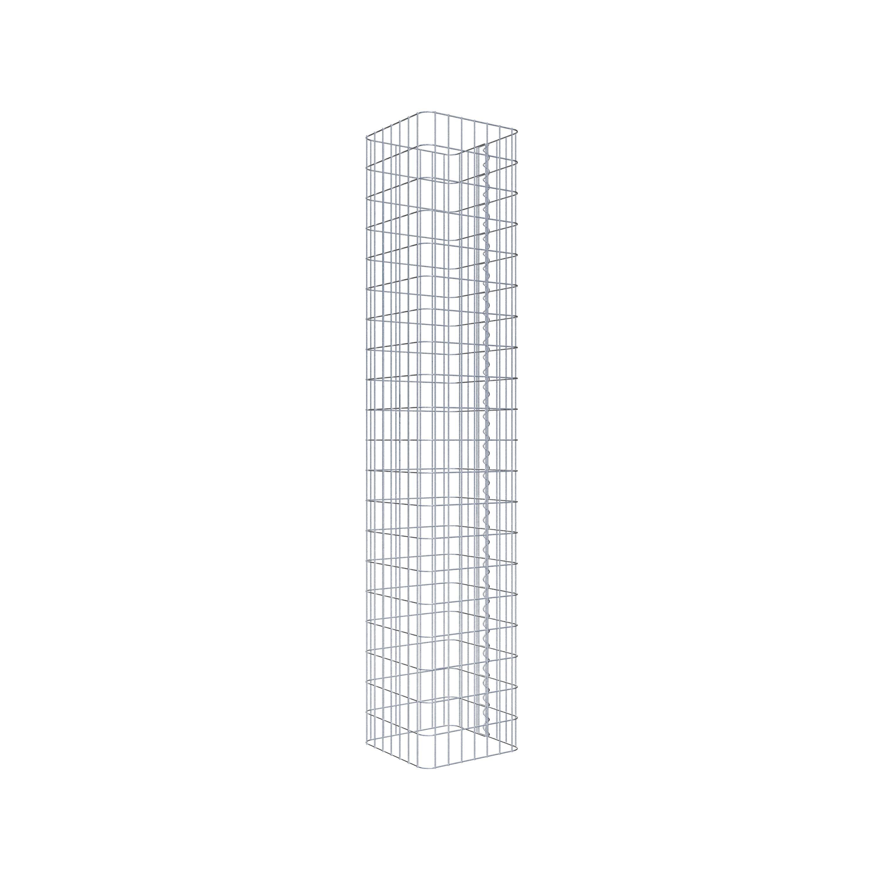 Colonne de gabion carrée 37 cm x 37 cm, 200 cm de hauteur, MW 5 cm x 10 cm