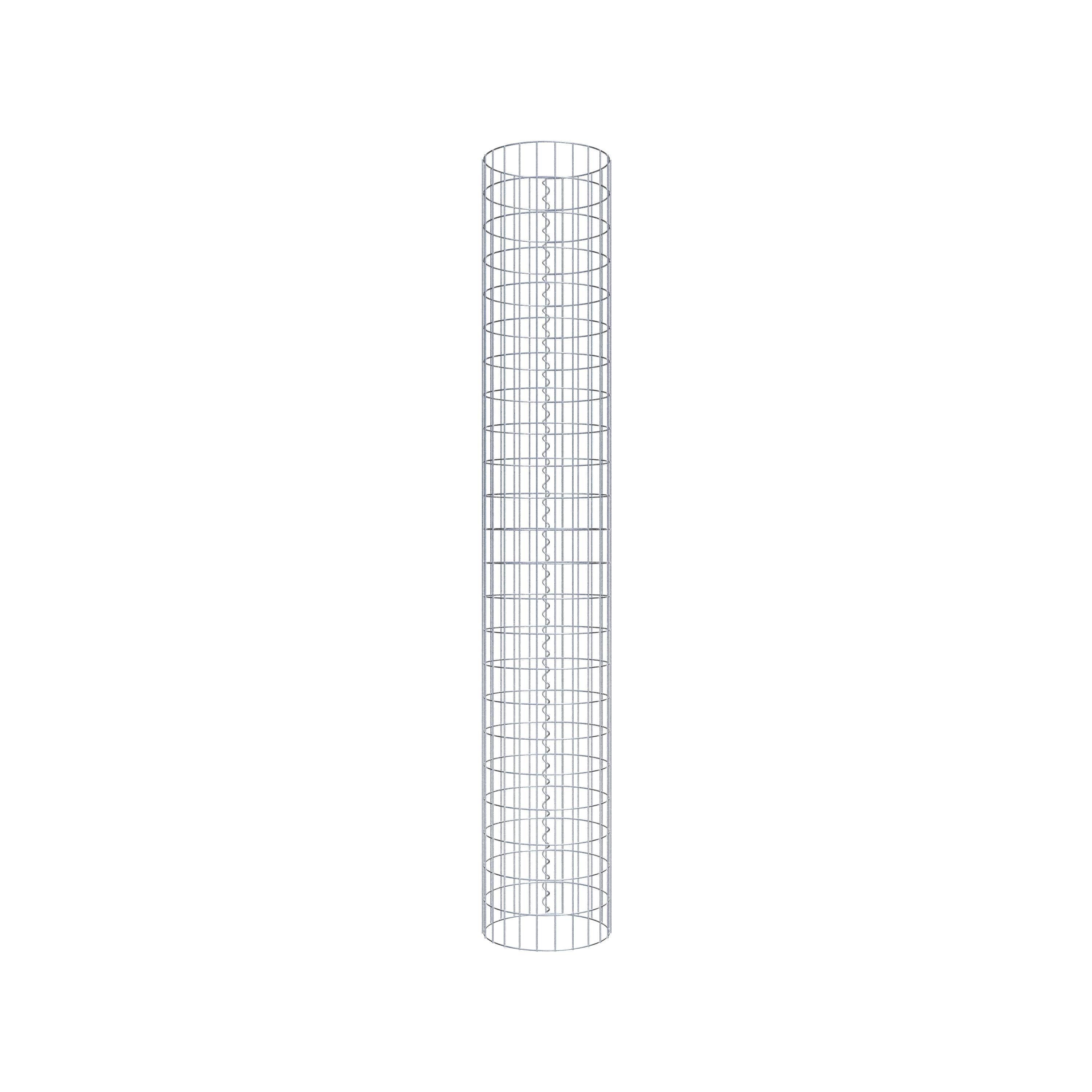 Gabion column around 37 cm diameter, 230 cm height, mesh size 5 cm x 10 cm