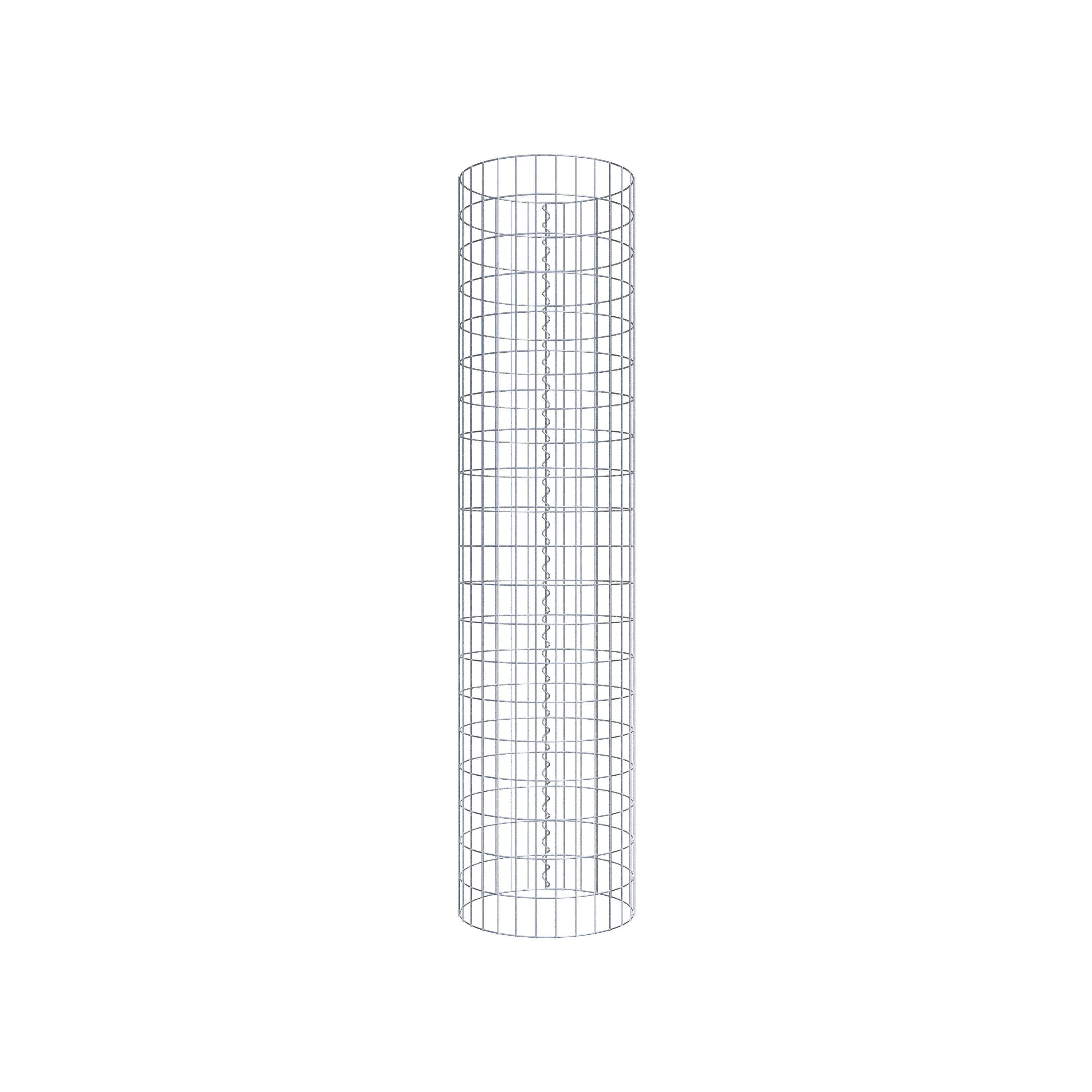 Gabion column around 47 cm diameter, 200 cm height, mesh size 5 cm x 10 cm