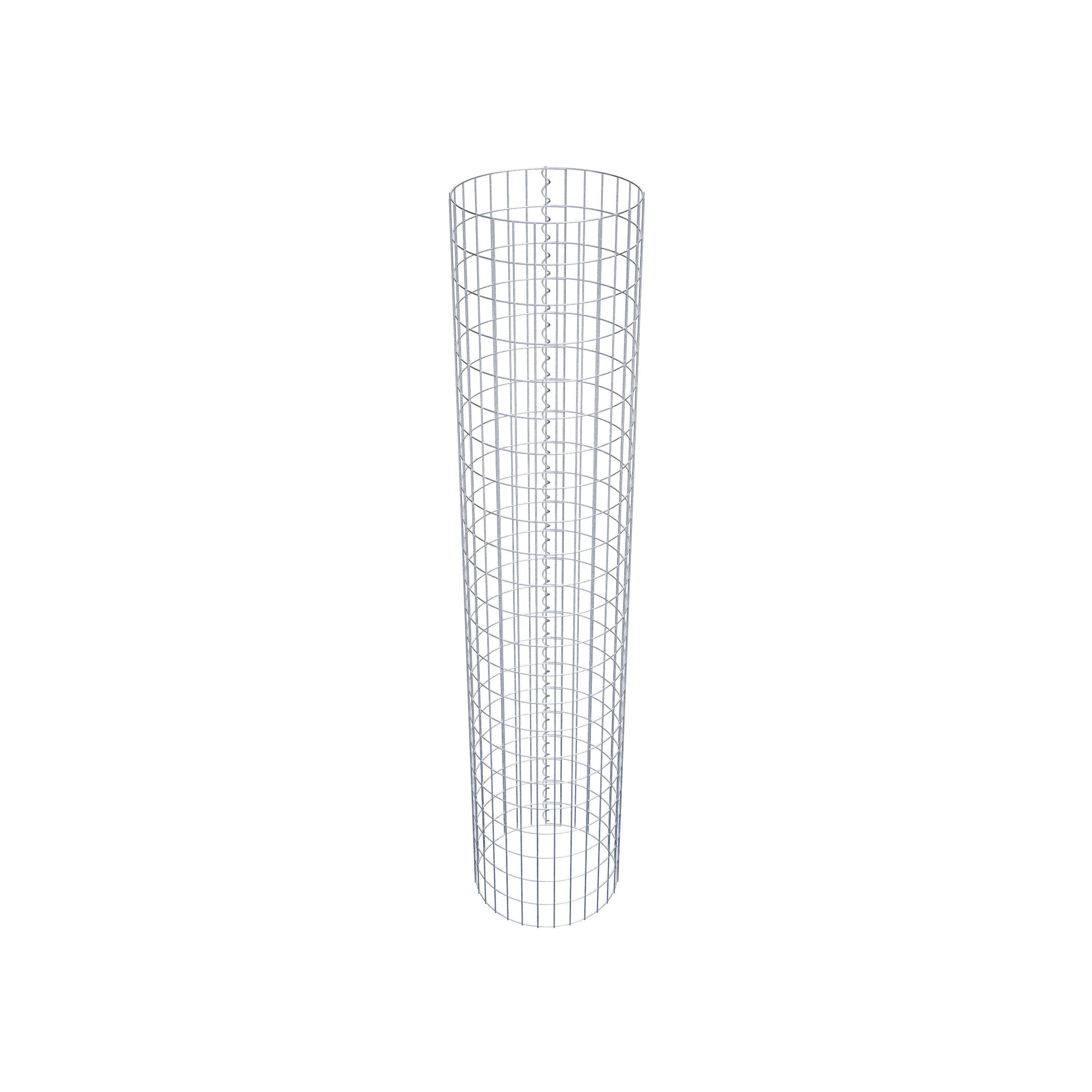 Gabion column around 47 cm diameter, 230 cm height, mesh size 5 cm x 10 cm