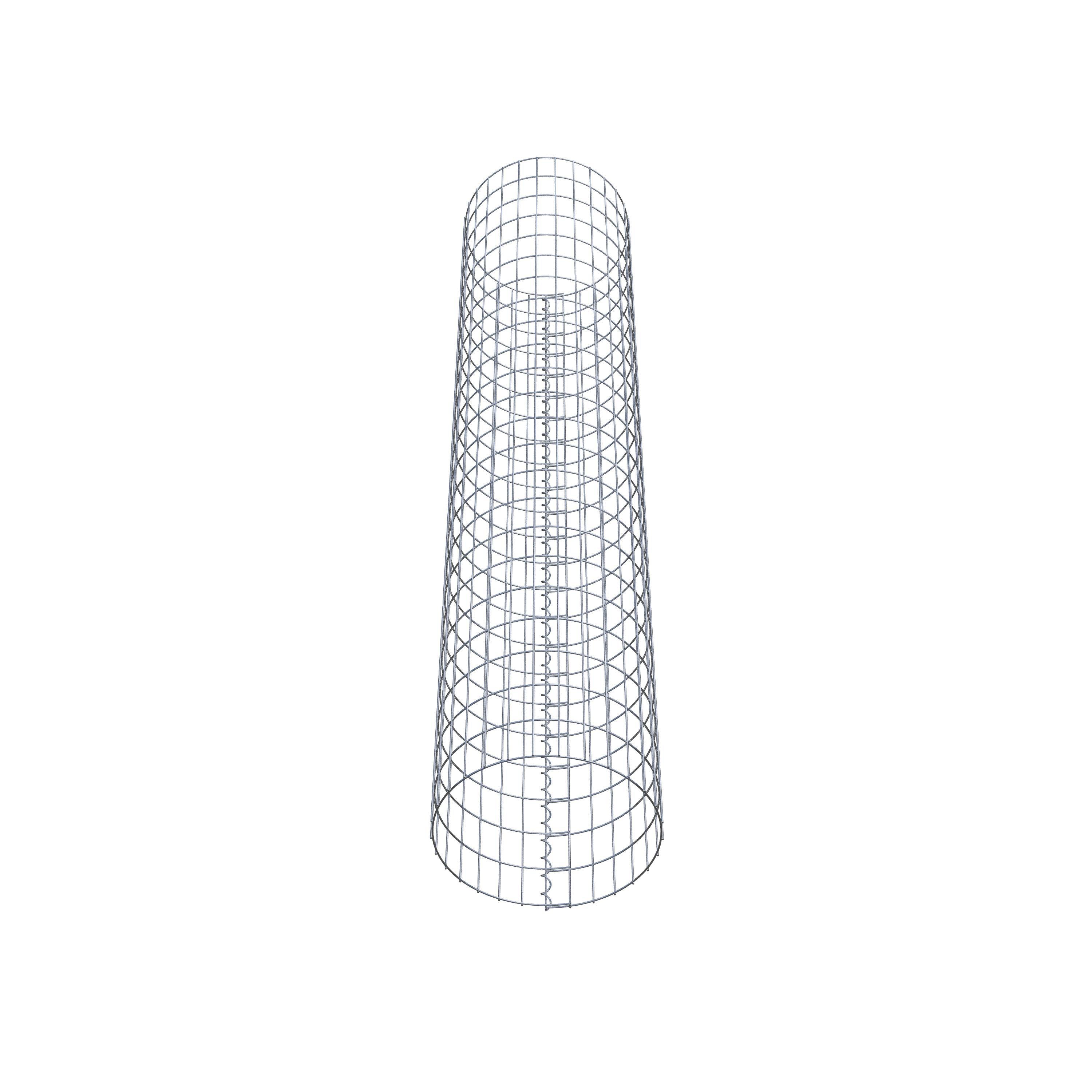 Gabion column around 47 cm diameter, 230 cm height, mesh size 5 cm x 10 cm