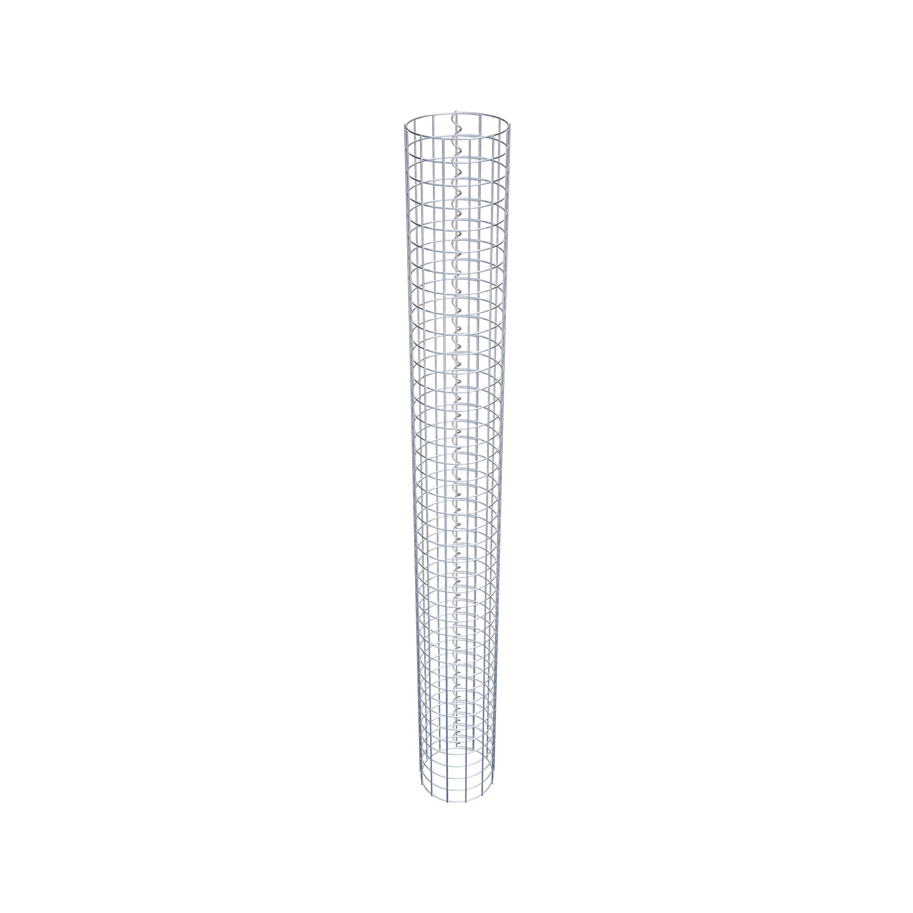 Schanskorfzuil rond 22 cm diameter, 200 cm hoogte, maaswijdte 5 cm x 5 cm