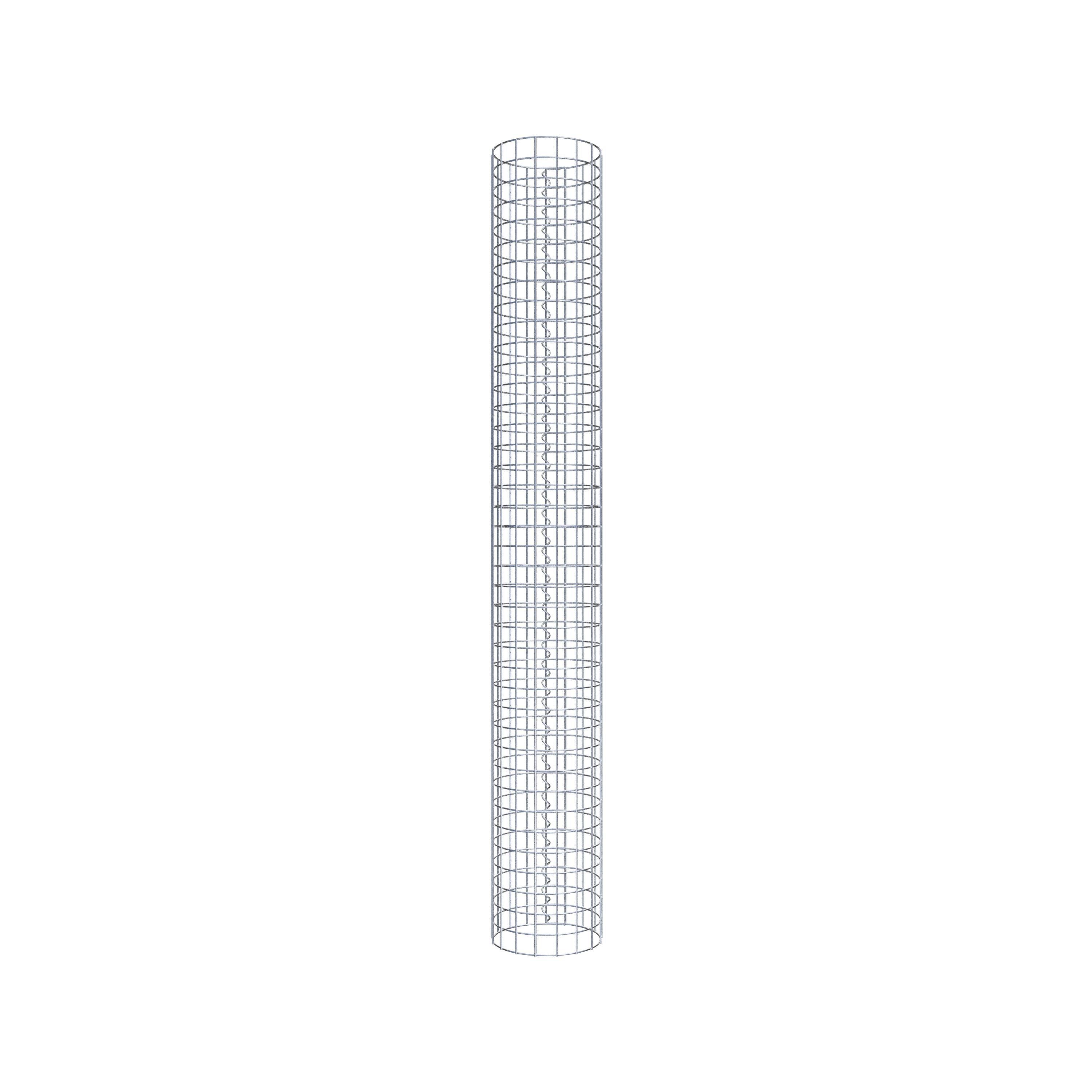 Columna de gaviones redonda 27 cm de diámetro, 200 cm de altura, malla 5 cm x 5 cm
