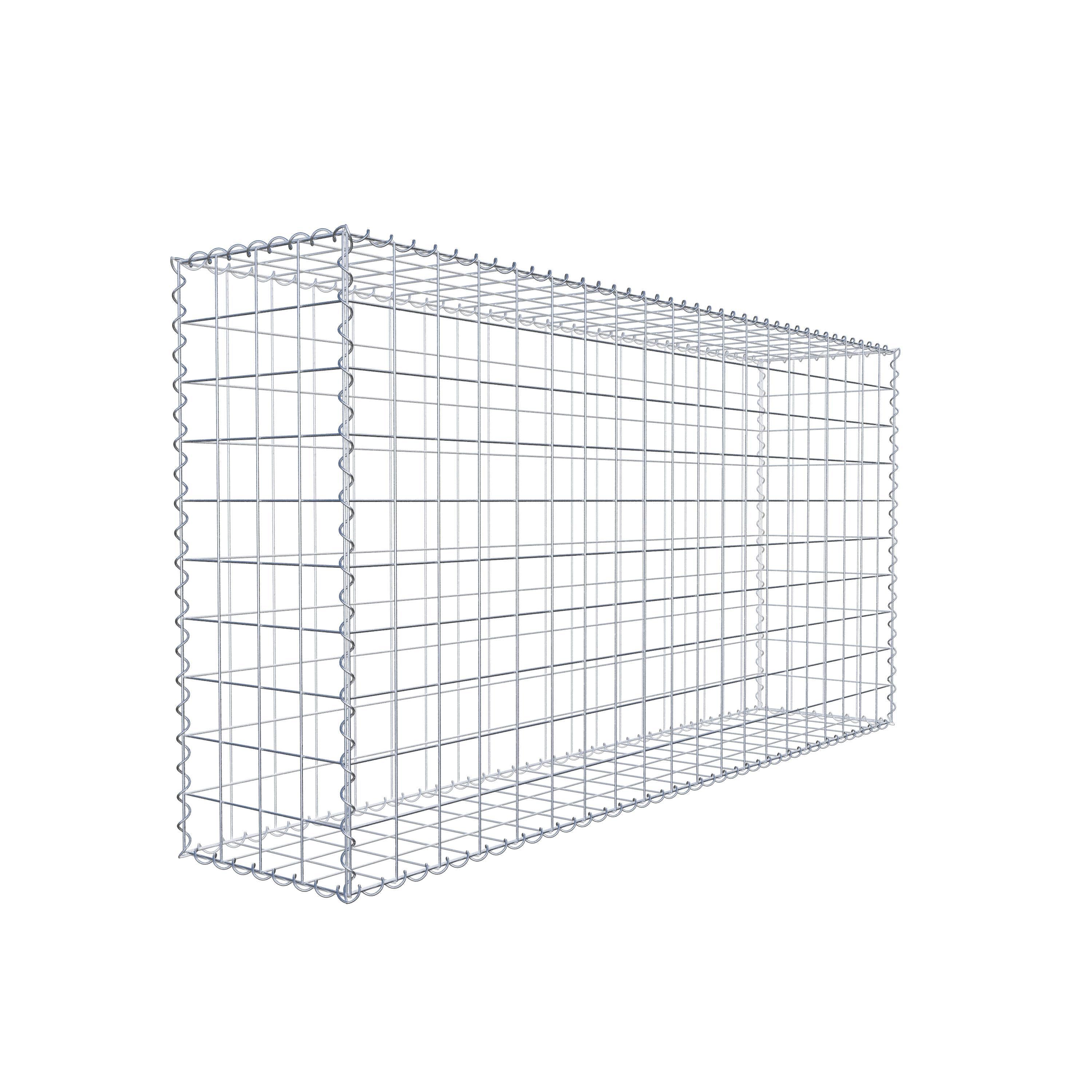 Schanskorf 200 cm x 100 cm x 40 cm (L x H x D), maaswijdte 10 cm x 10 cm, spiraalvormig