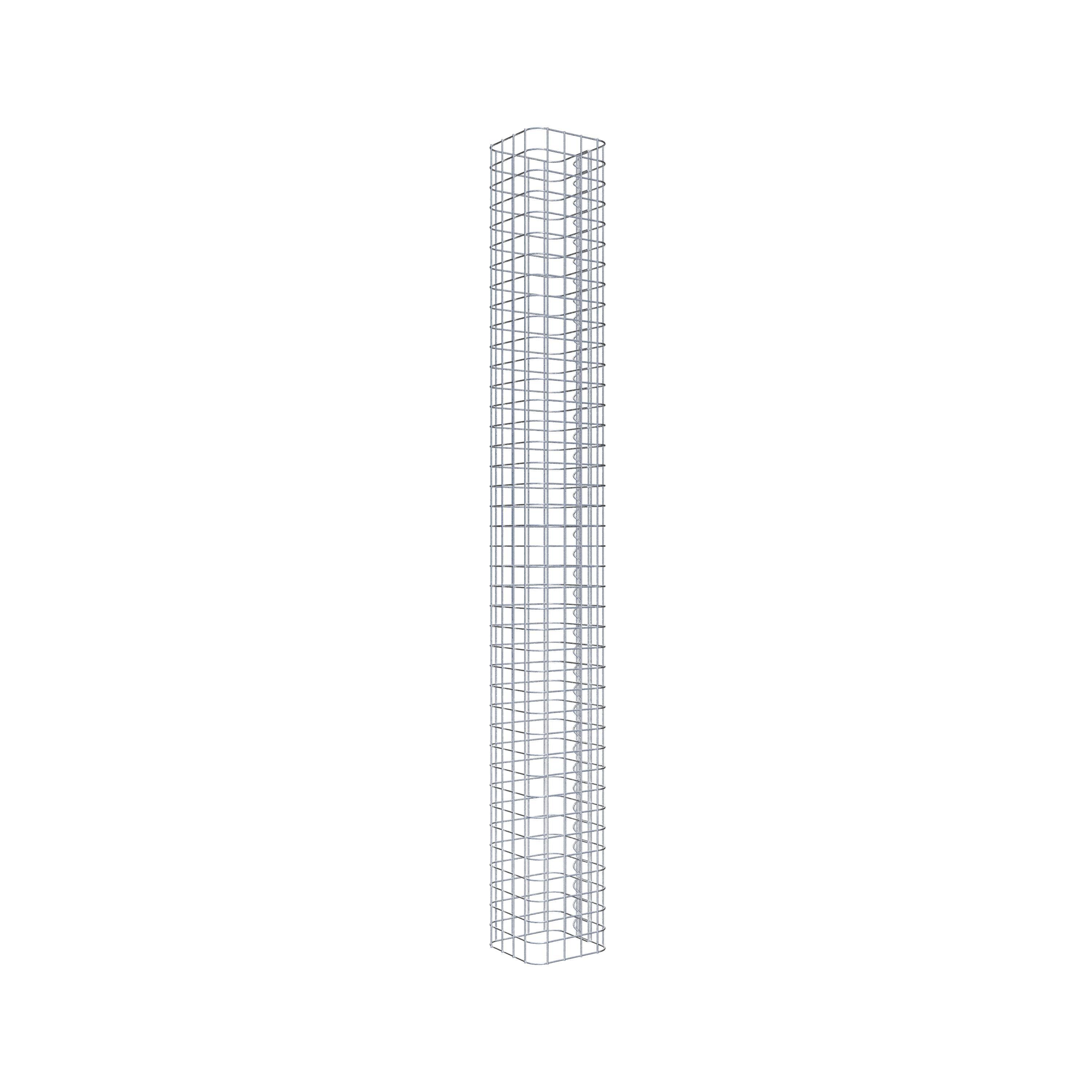 Rektangulär varmförzinkad gabionpelare, 22 cm x 22 cm, 200 cm hög, MW 5 cm x 5 cm