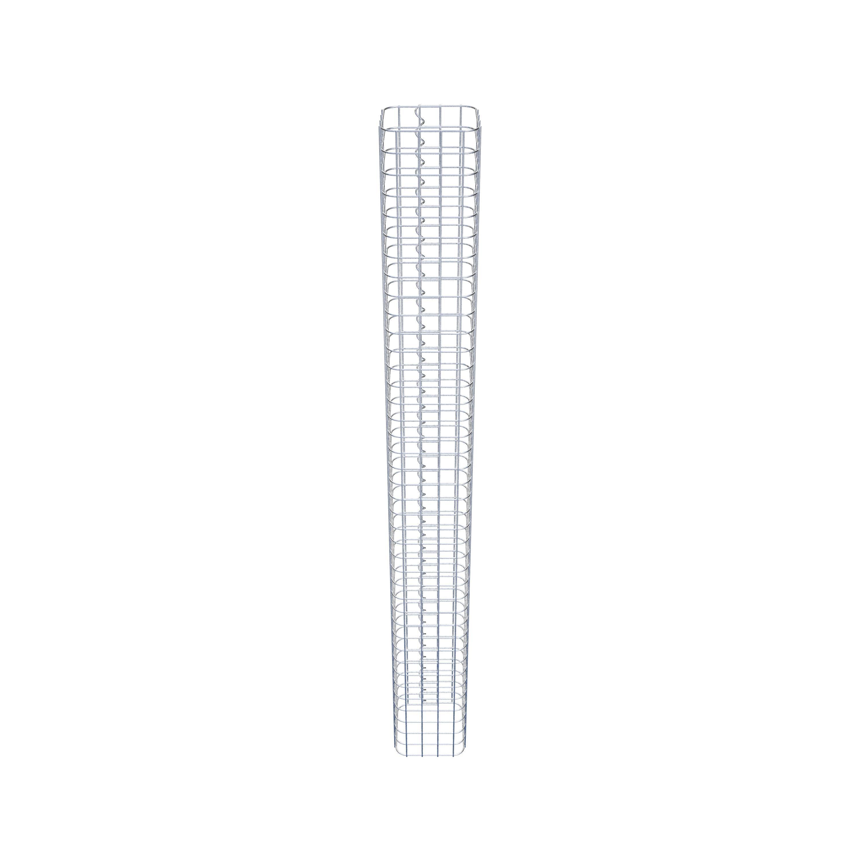 Rektangulär varmförzinkad gabionpelare, 22 cm x 22 cm, 200 cm hög, MW 5 cm x 5 cm
