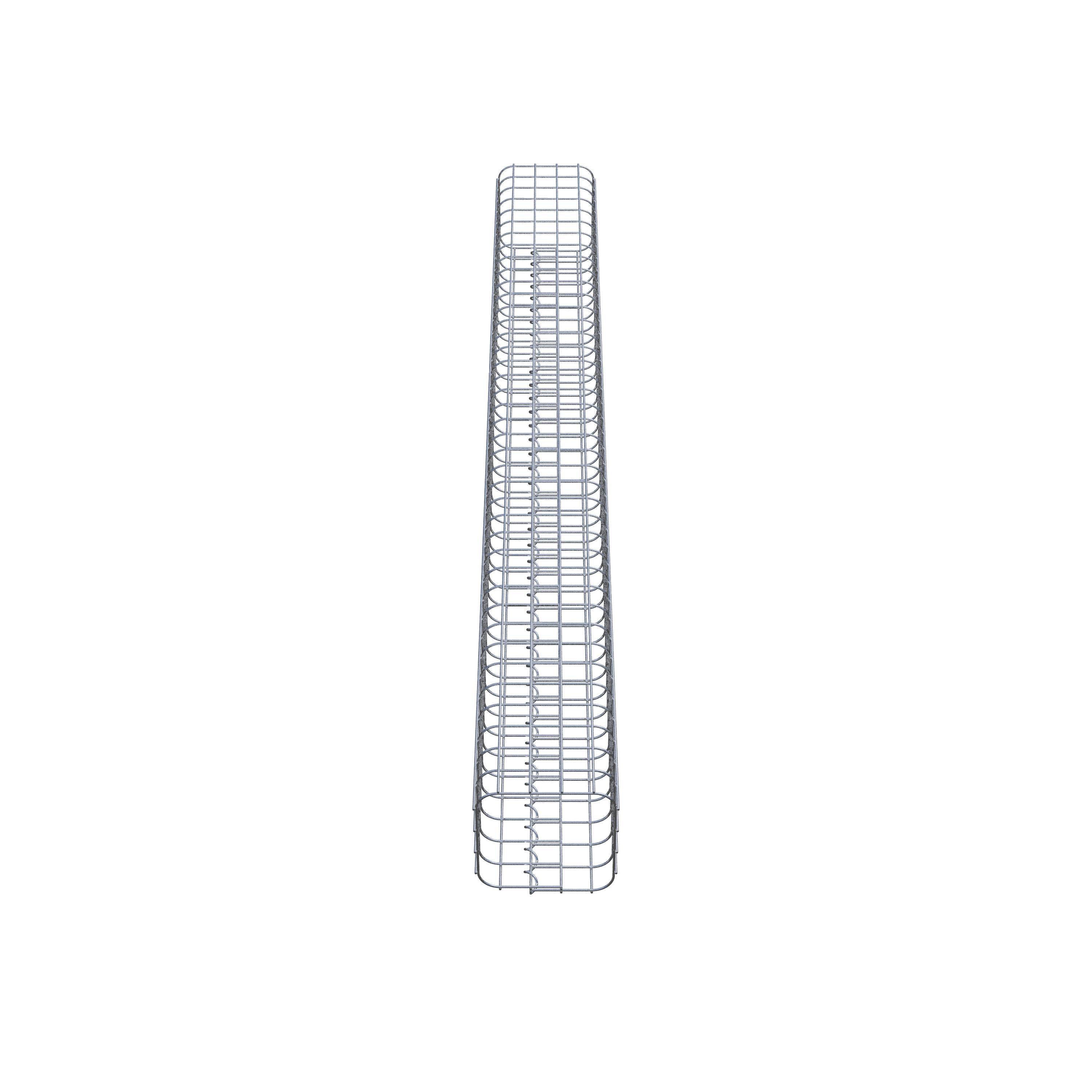 Rektangulär varmförzinkad gabionpelare, 22 cm x 22 cm, 200 cm hög, MW 5 cm x 5 cm