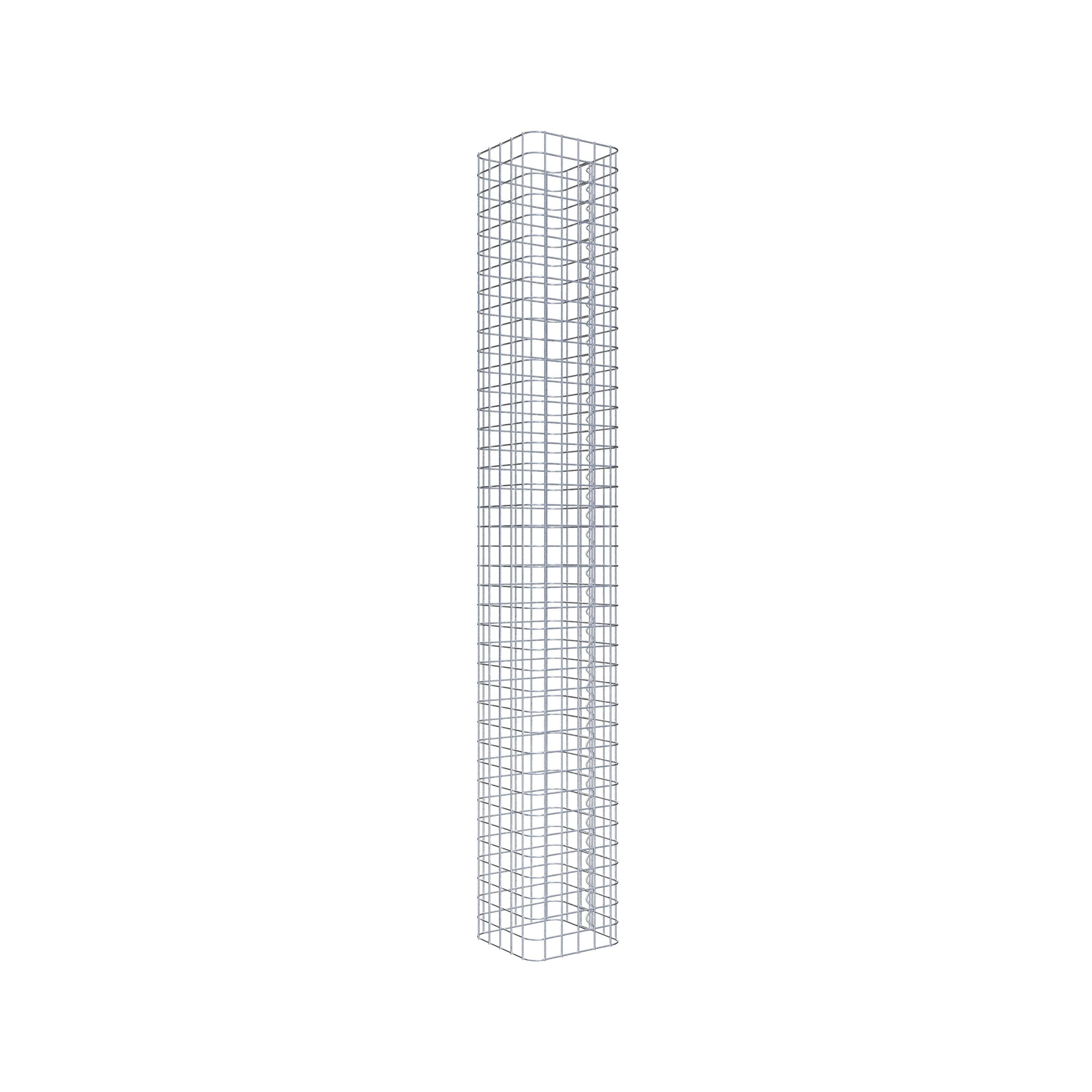Colonna rettangolare in gabbione zincato a caldo, 27 cm x 27 cm, altezza 200 cm, MW 5 cm x 5 cm