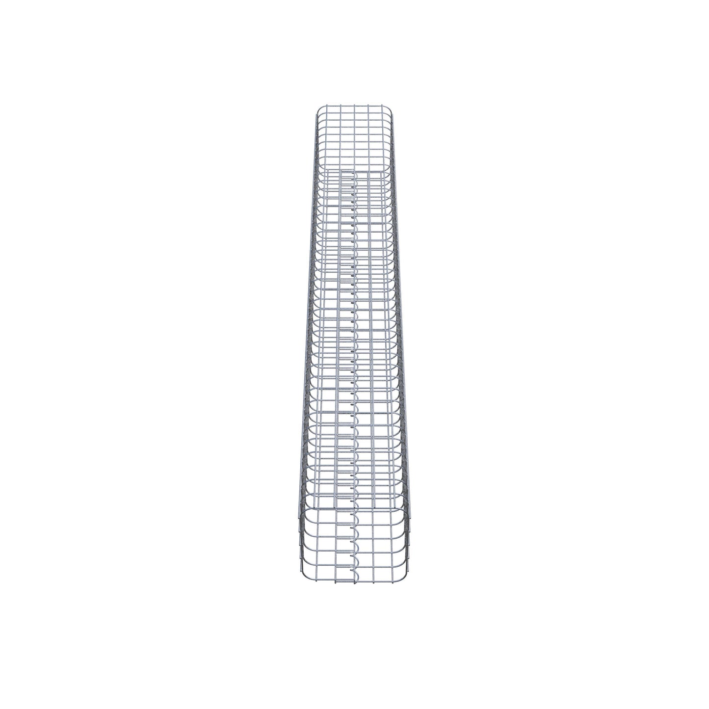 Coluna de gabião quadrada galvanizada a quente, 27 cm x 27 cm, 200 cm de altura, malha 5 cm x 5 cm
