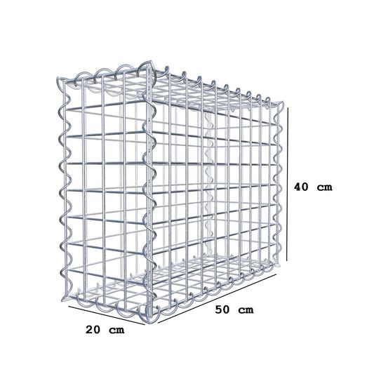 Gabbione 50 cm x 40 cm x 20 cm (L x H x P), maglia 5 cm x 5 cm, spirale