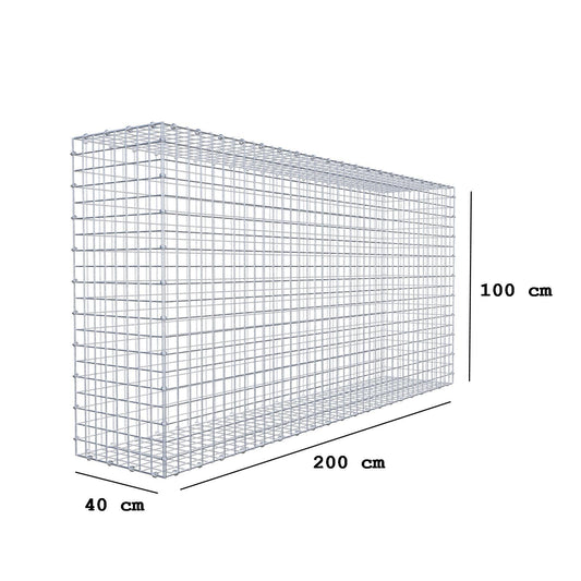 Schanskorf 200 cm x 100 cm x 40 cm (L x H x D), maaswijdte 5 x 5 cm, spiraalring