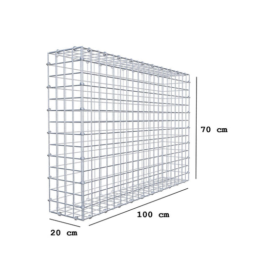 Gabion 100 cm x 70 cm x 20 cm (L x H x P), mailles 5 x 5 cm, anneau en spirale