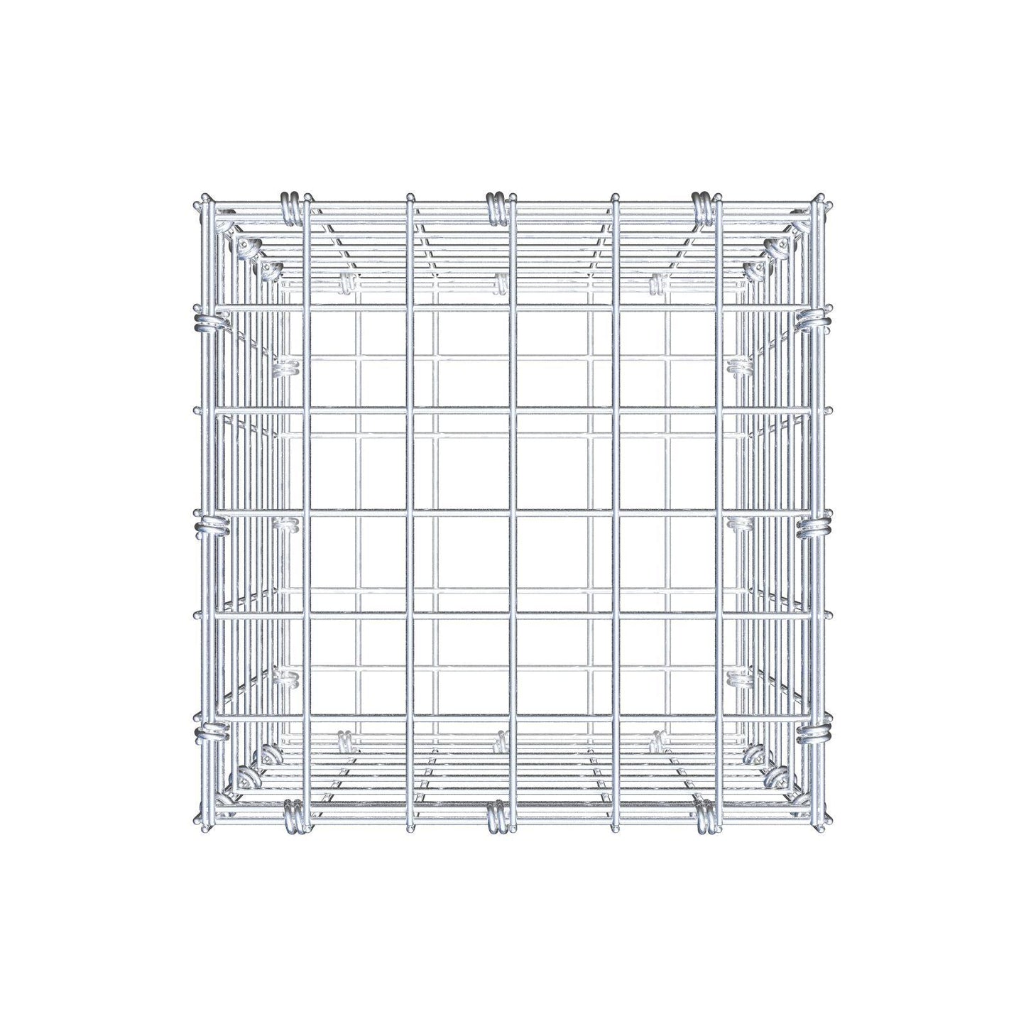 Gabion 30 cm x 30 cm x 30 cm (L x H x P), mailles 5 x 5 cm, anneau en spirale