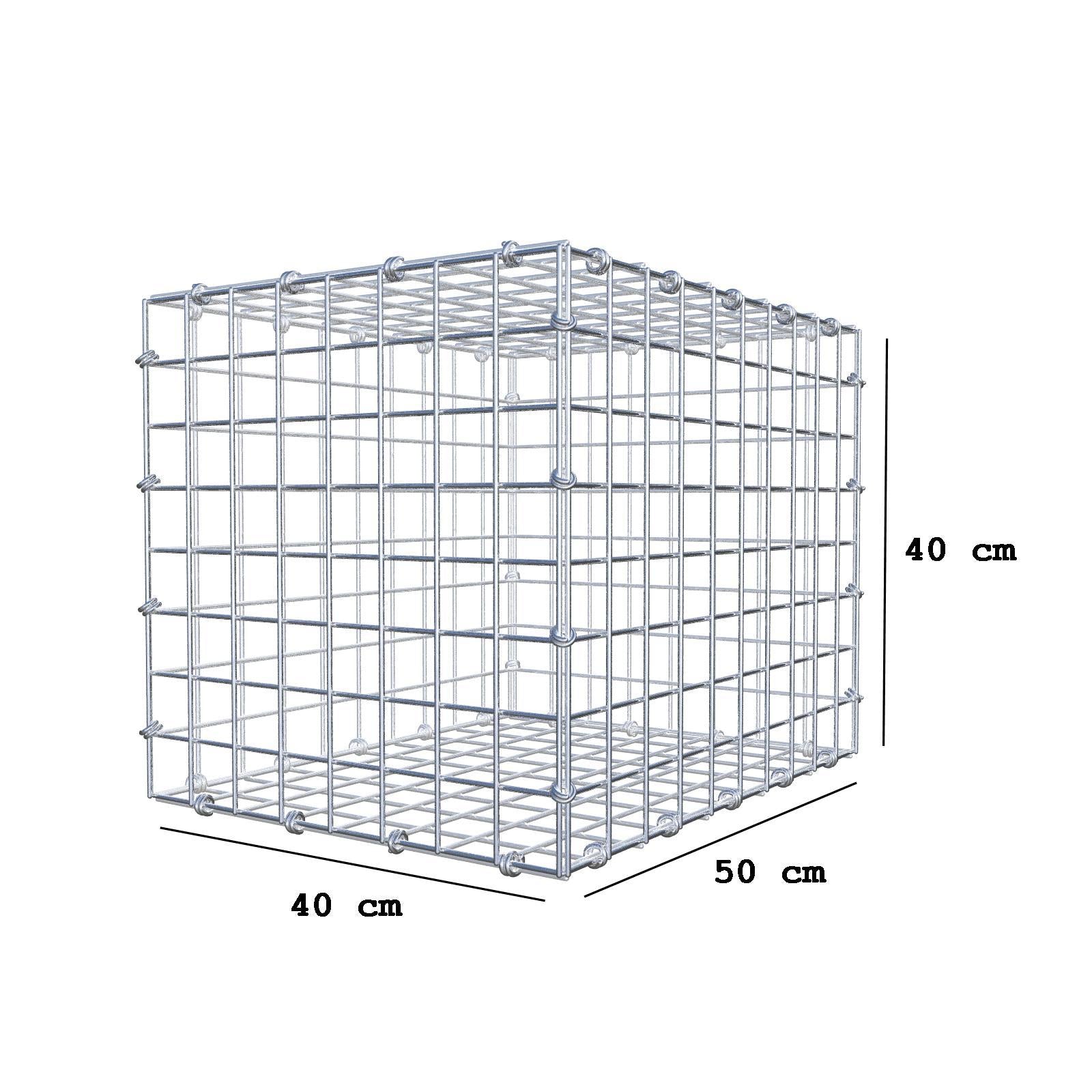 Gabion 50 cm x 40 cm x 40 cm (L x H x D), maskestørrelse 5 x 5 cm, spiralring