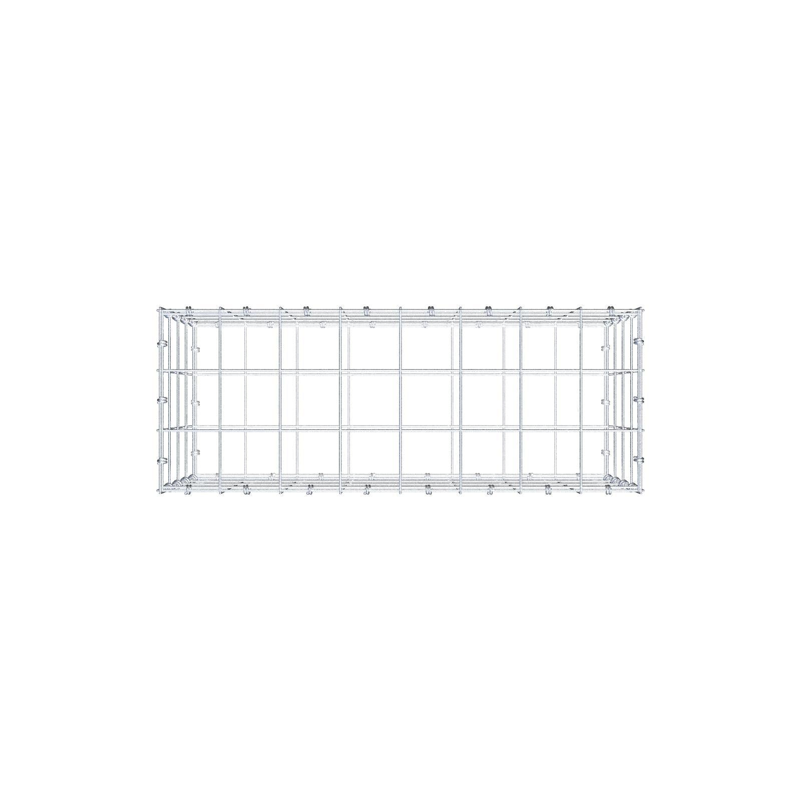 Schanskorf 80 cm x 40 cm x 30 cm (L x H x D), maaswijdte 10 x 10 cm, spiraalring