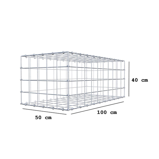 Gabion 100 cm x 40 cm x 50 cm (L x H x P), mailles 10 x 10 cm, anneau en spirale