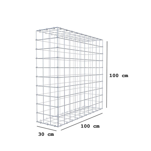 Gavión 100 cm x 100 cm x 30 cm (L x A x P), malla 10 x 10 cm, anillo en espiral
