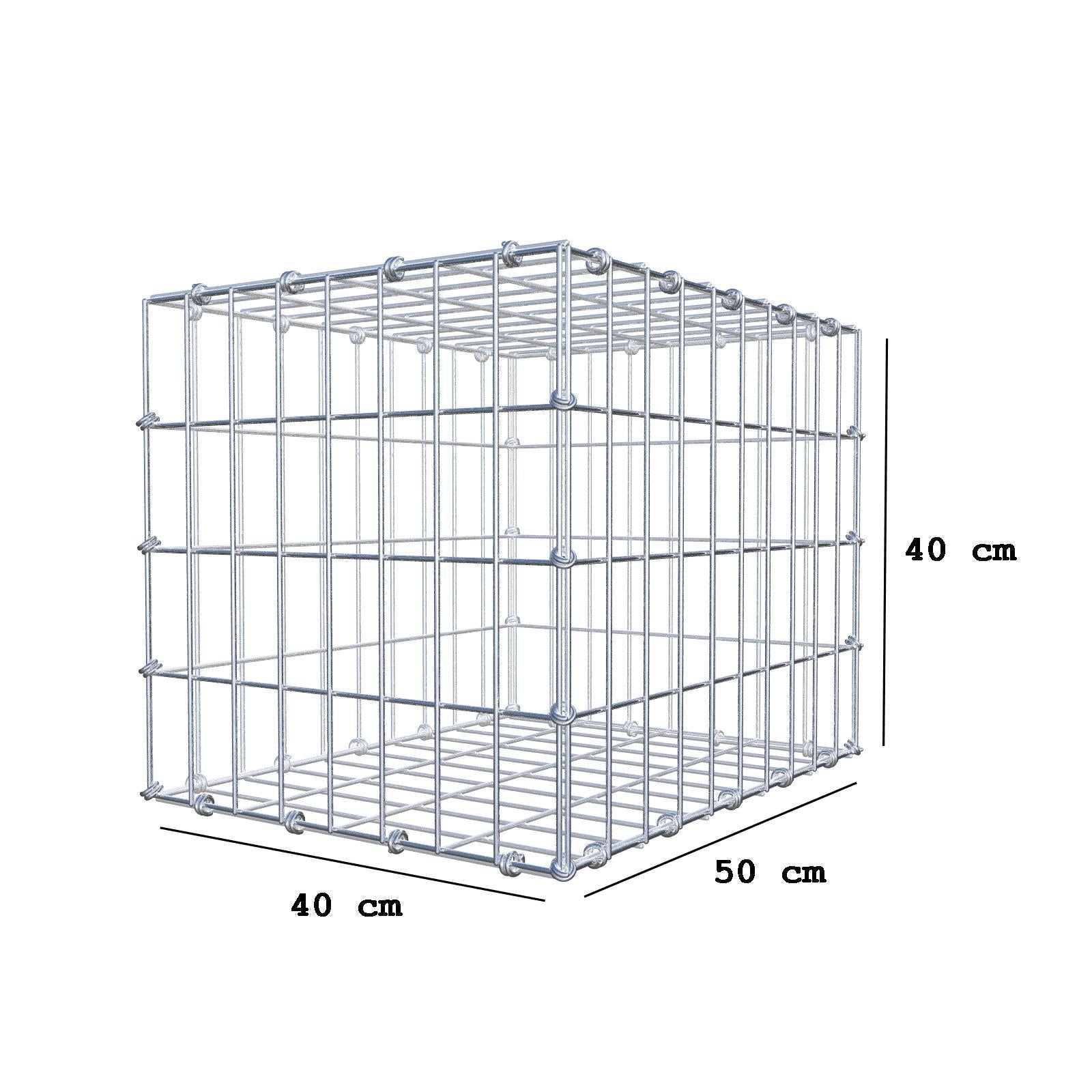Schanskorf 50 cm x 40 cm x 40 cm (L x H x D), maaswijdte 5 x 10 cm, spiraalring