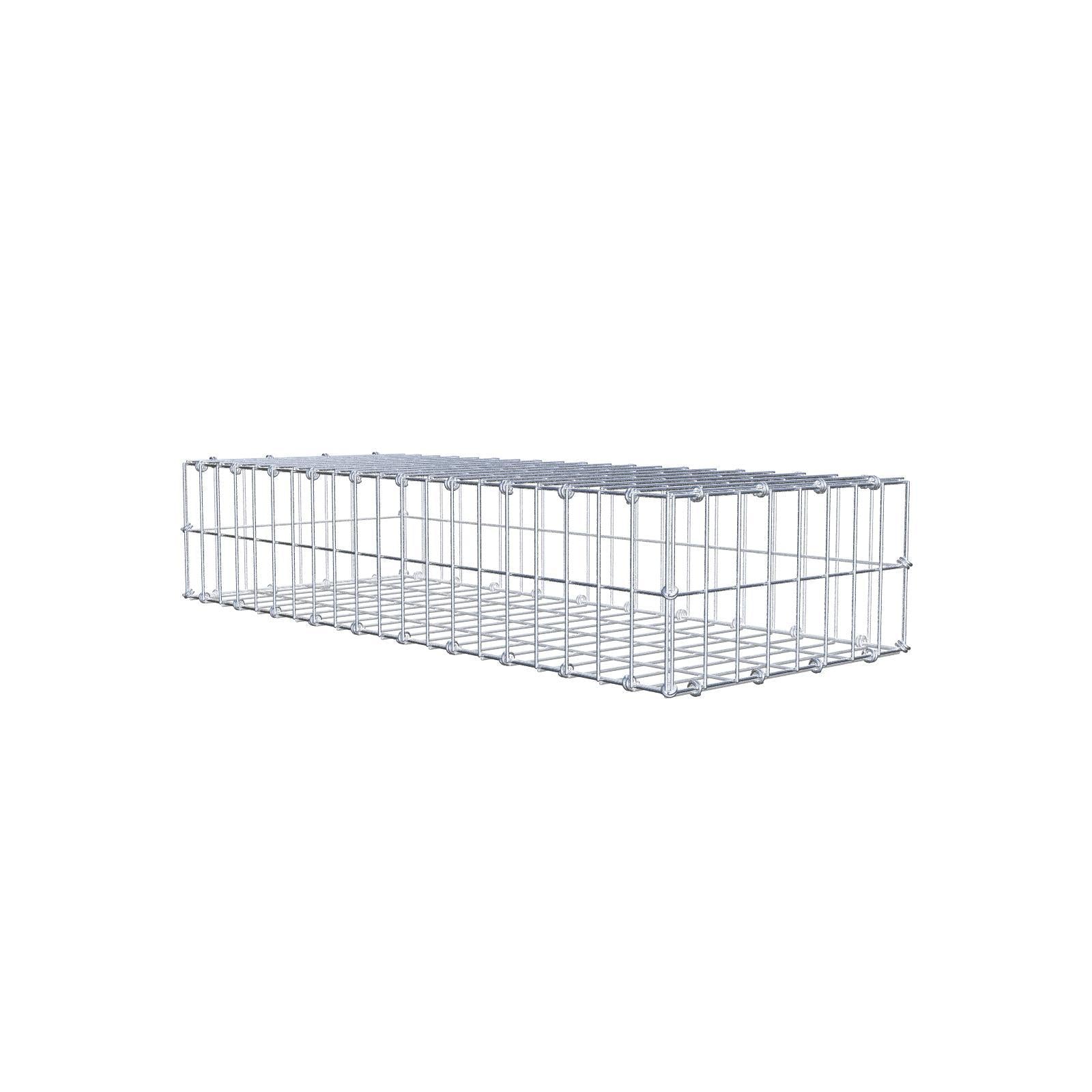 Gabião 100 cm x 20 cm x 40 cm (C x A x P), malhagem 5 x 10 cm, anel espiral