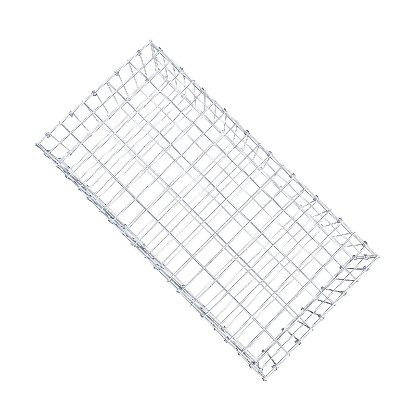 Gabione 100 cm x 20 cm x 50 cm (L x H x T), Maschenweite 5 x 10 cm, Spiralring