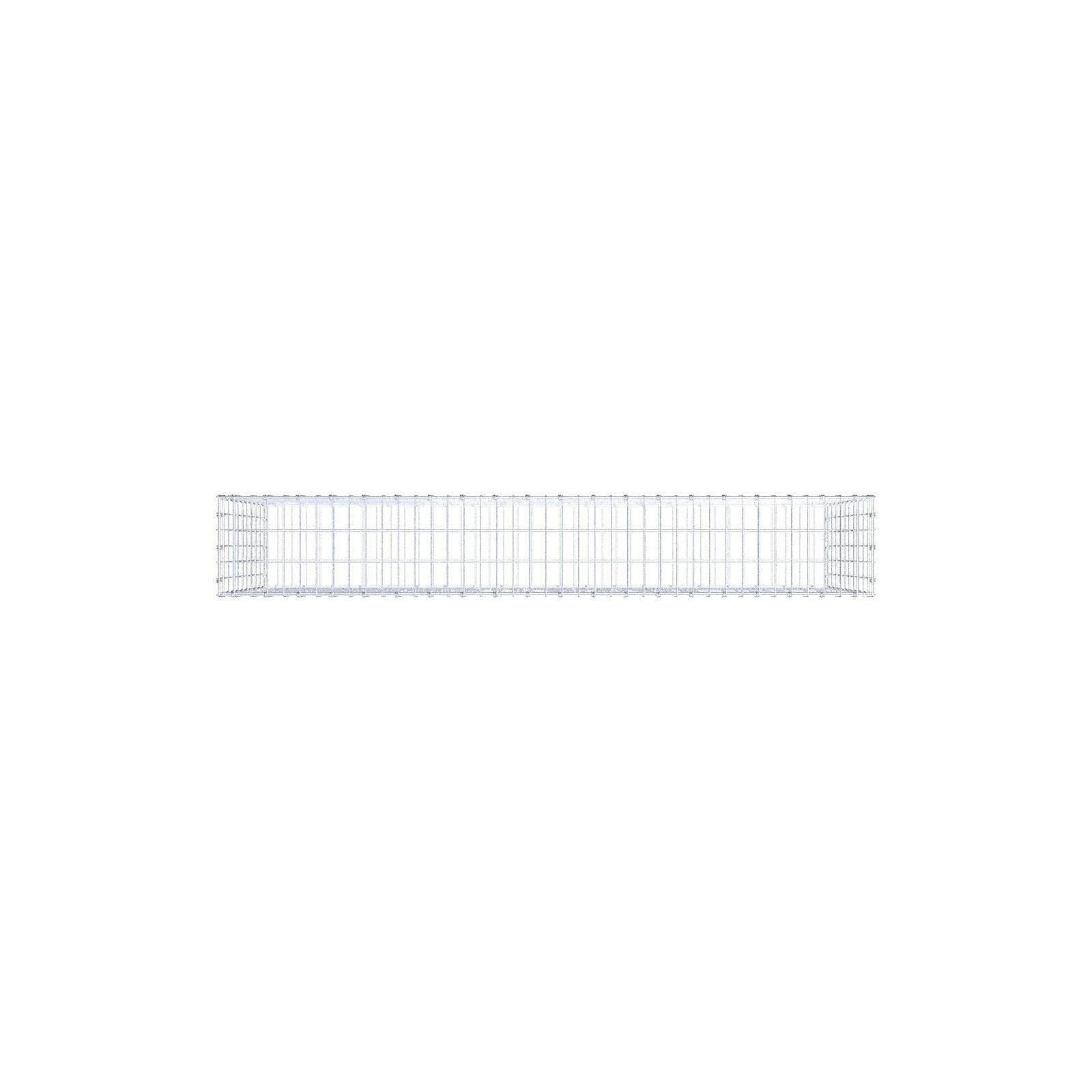 Gabion 200 cm x 100 cm x 30 cm (L x H x D), maskestørrelse 5 x 10 cm, spiralring