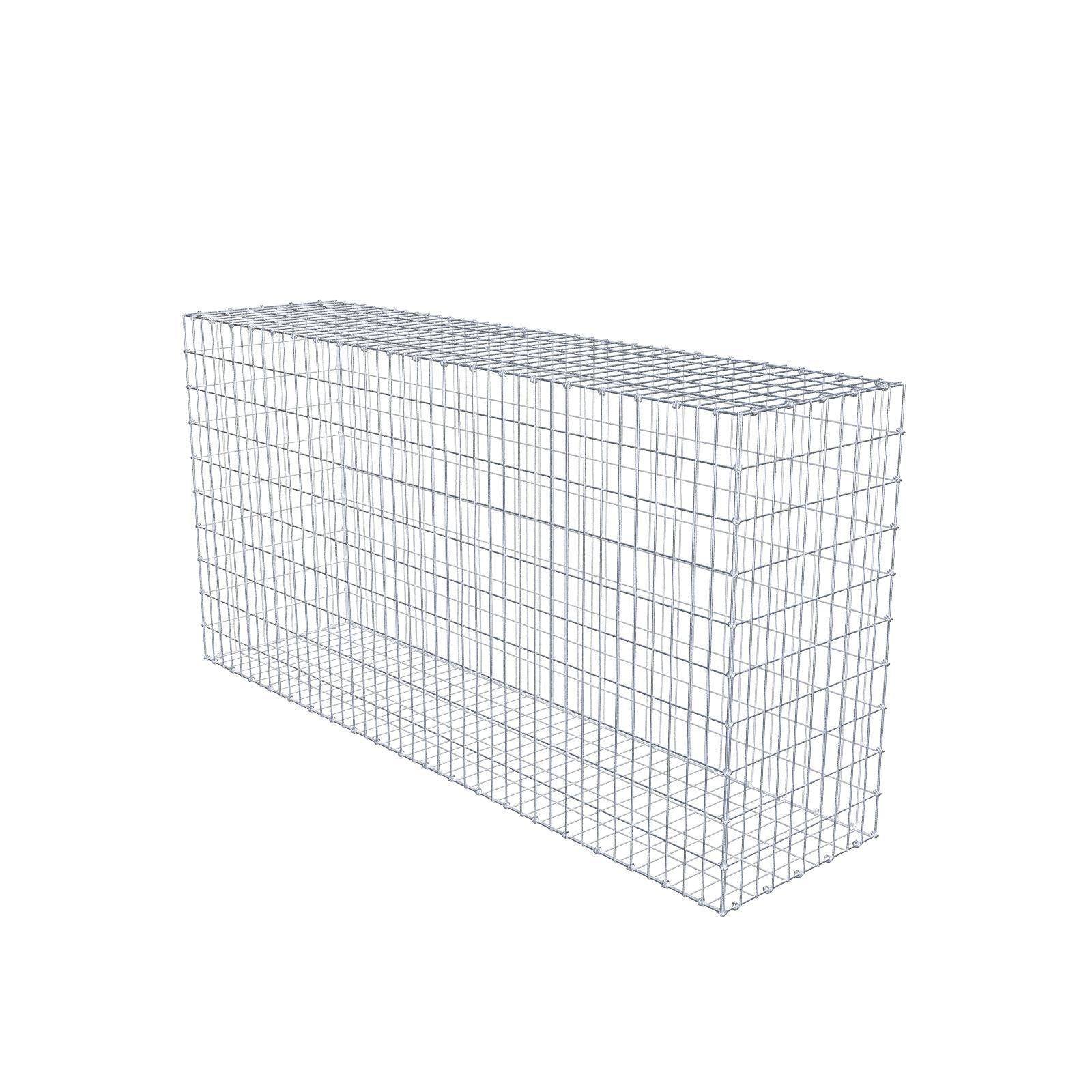 Gabion 200 cm x 100 cm x 50 cm (L x H x D), maskestørrelse 5 x 10 cm, spiralring