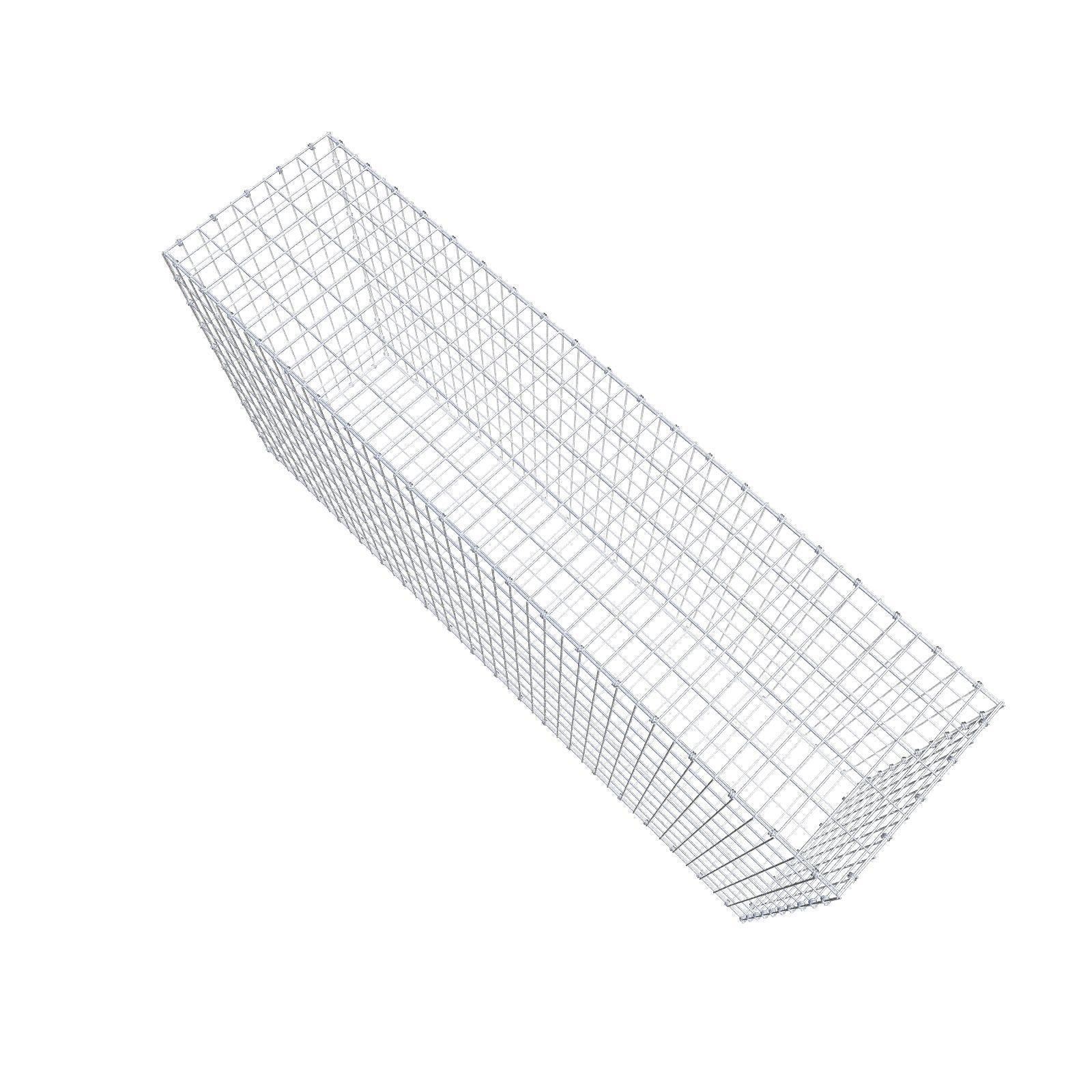 Gabion 200 cm x 100 cm x 50 cm (L x H x D), maskestørrelse 5 x 10 cm, spiralring