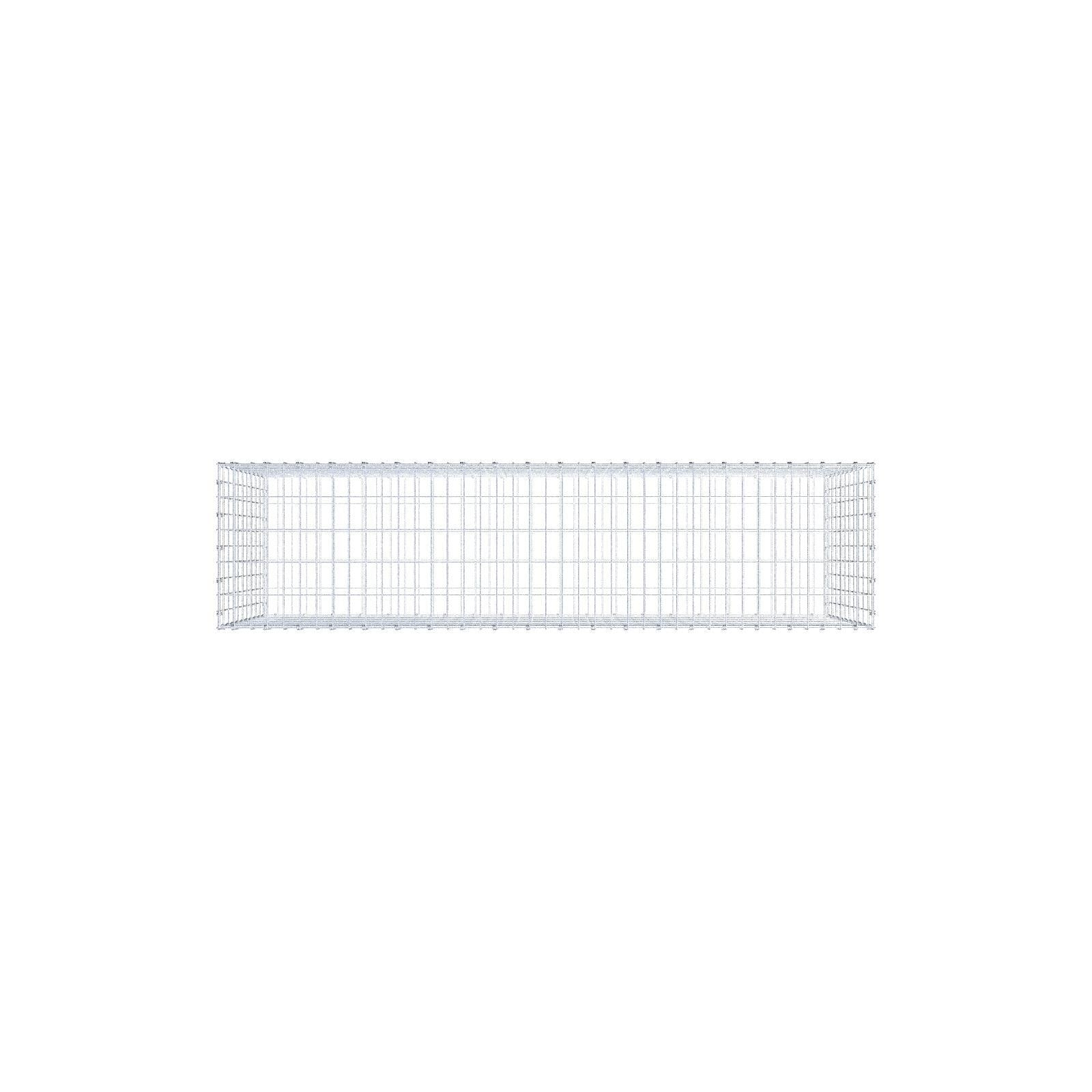 Gabion 200 cm x 100 cm x 50 cm (L x H x D), maskestørrelse 5 x 10 cm, spiralring