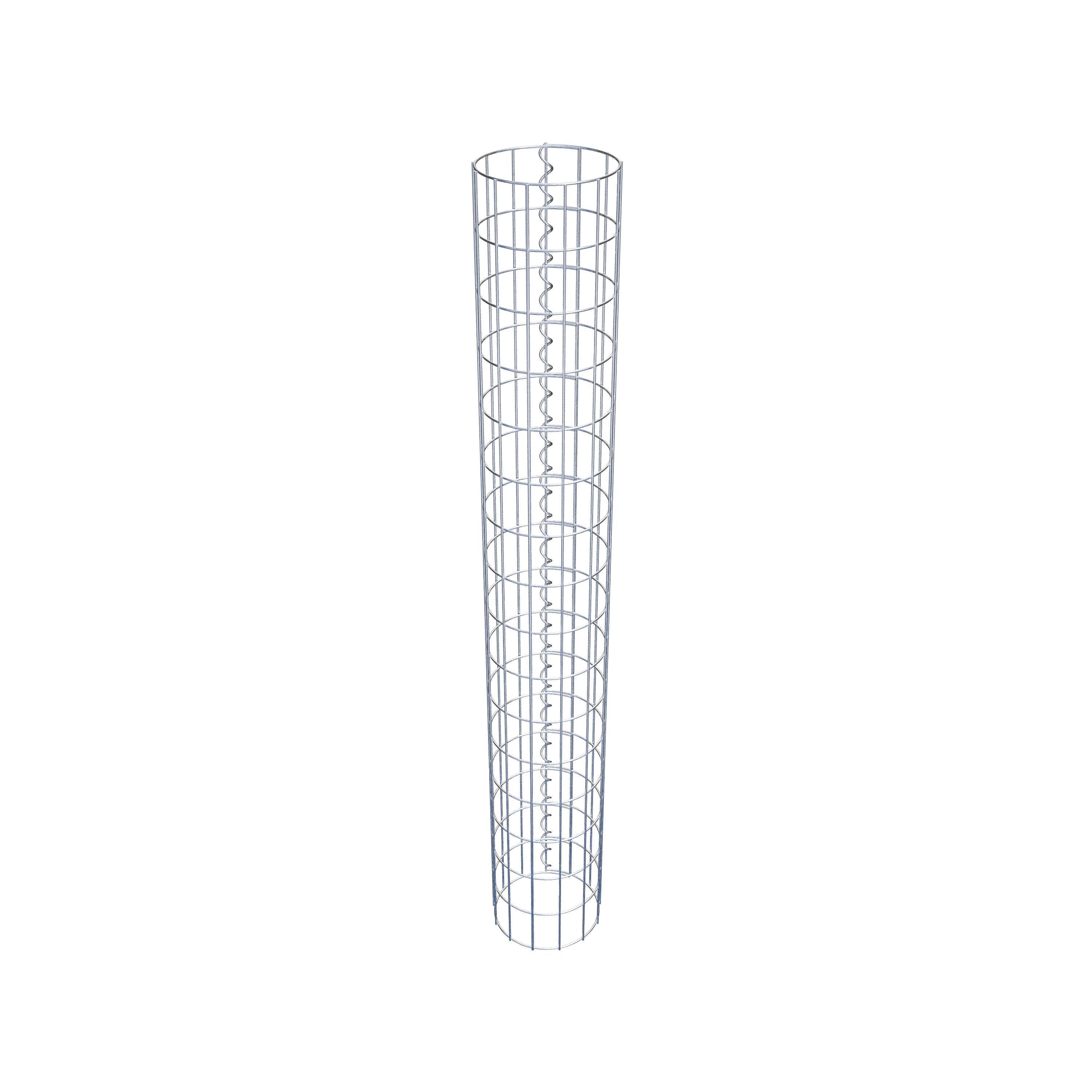 Gabion column around 22 cm diameter, 160 cm height, mesh size 5 cm x 10 cm