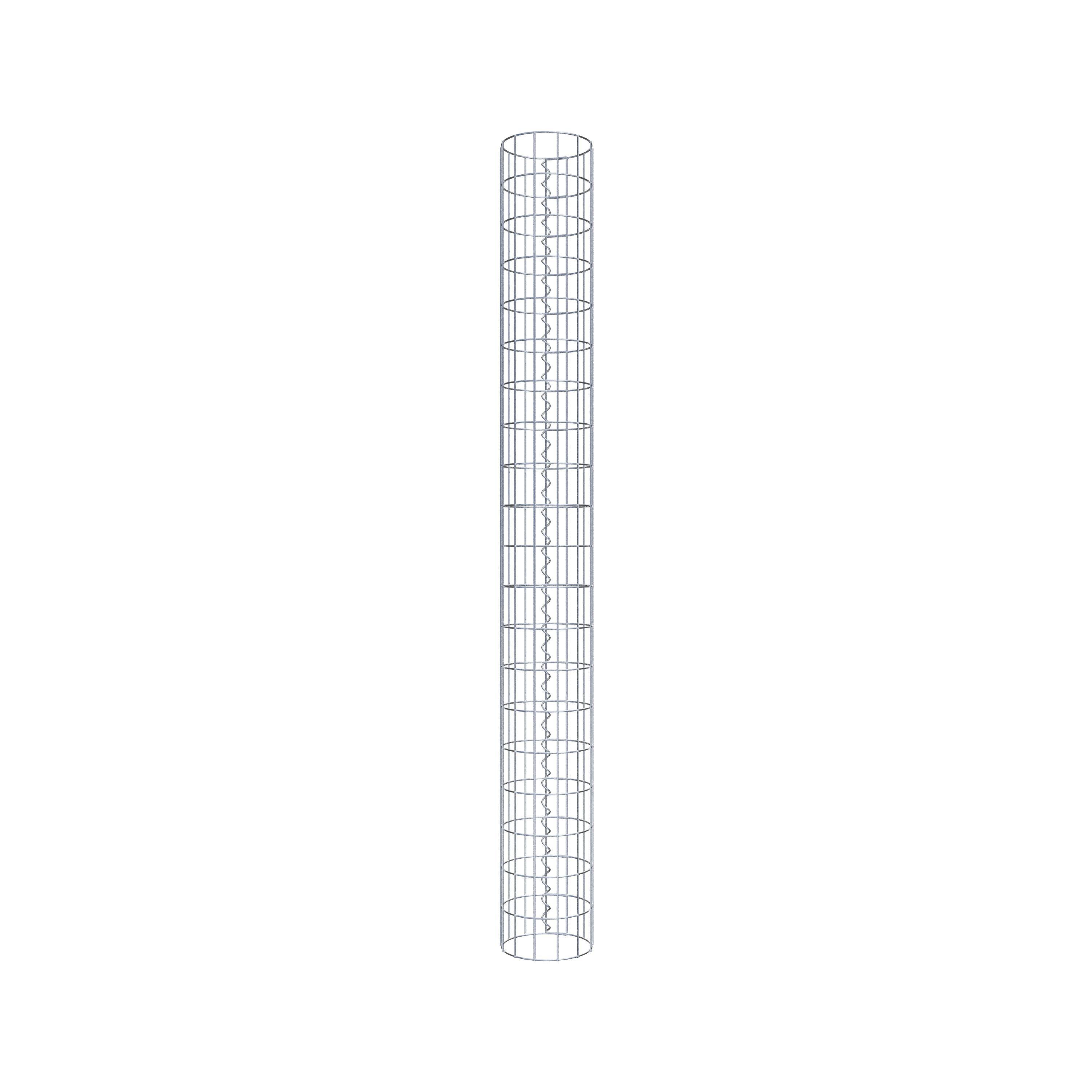 Gabion column around 22 cm diameter, 200 cm height, mesh size 5 cm x 10 cm