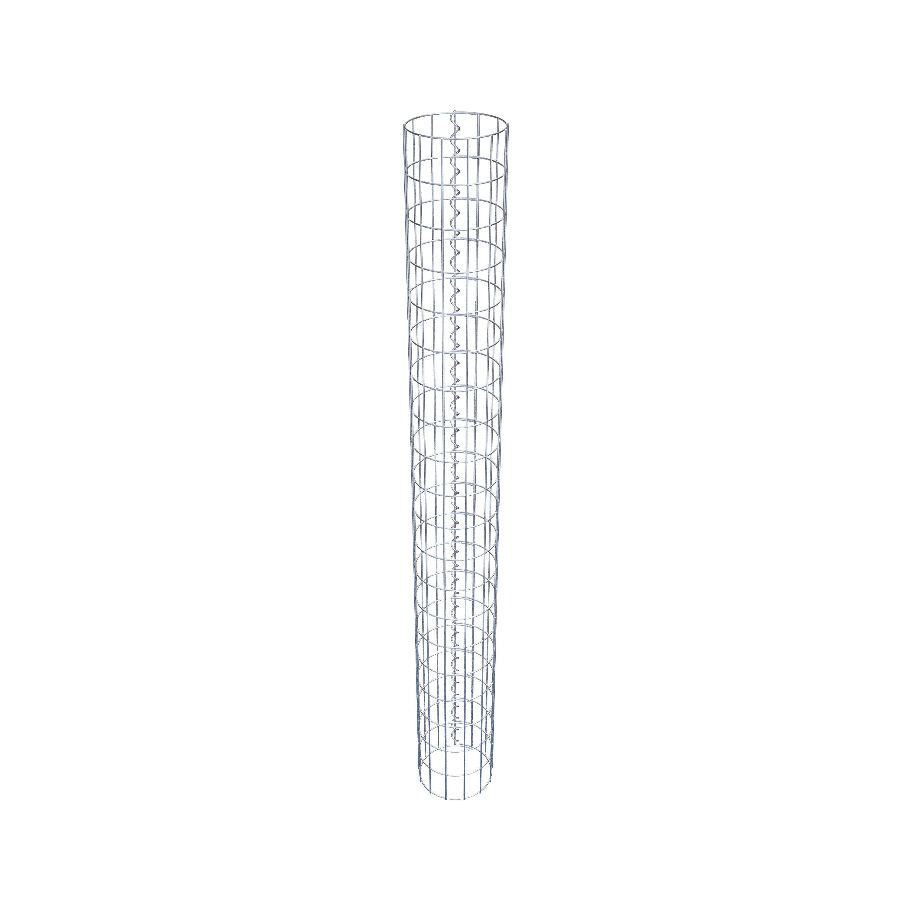 Gabion column around 22 cm diameter, 200 cm height, mesh size 5 cm x 10 cm