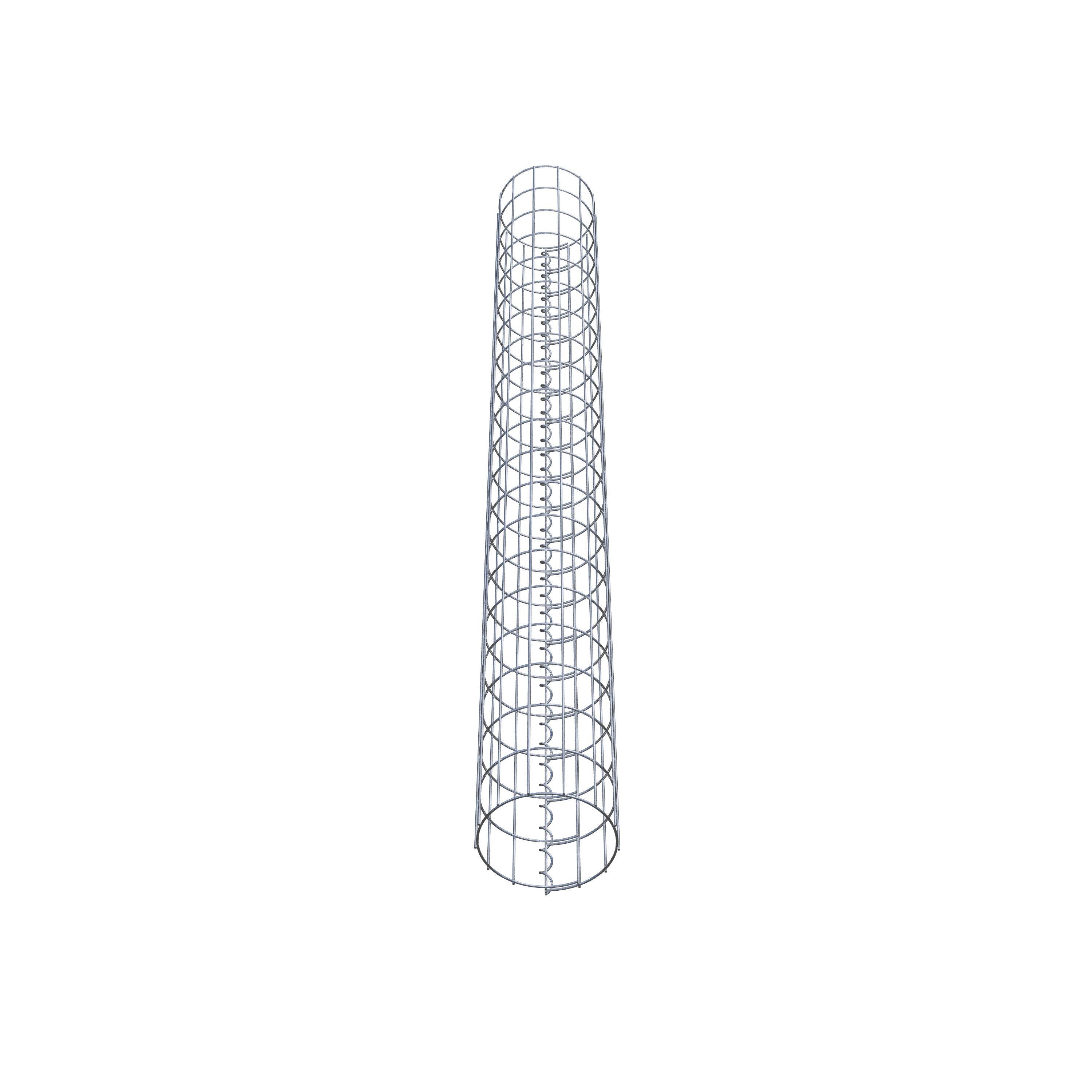 Gabion column around 22 cm diameter, 200 cm height, mesh size 5 cm x 10 cm