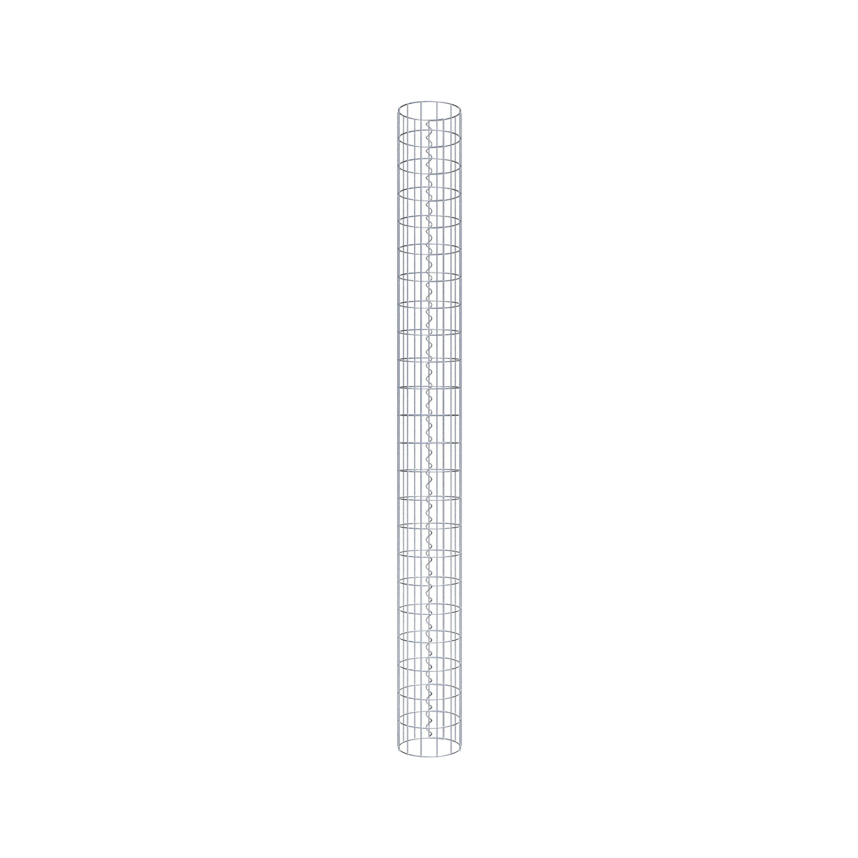 Columna de gaviones redonda 22 cm de diámetro, 230 cm de altura, malla 5 cm x 10 cm