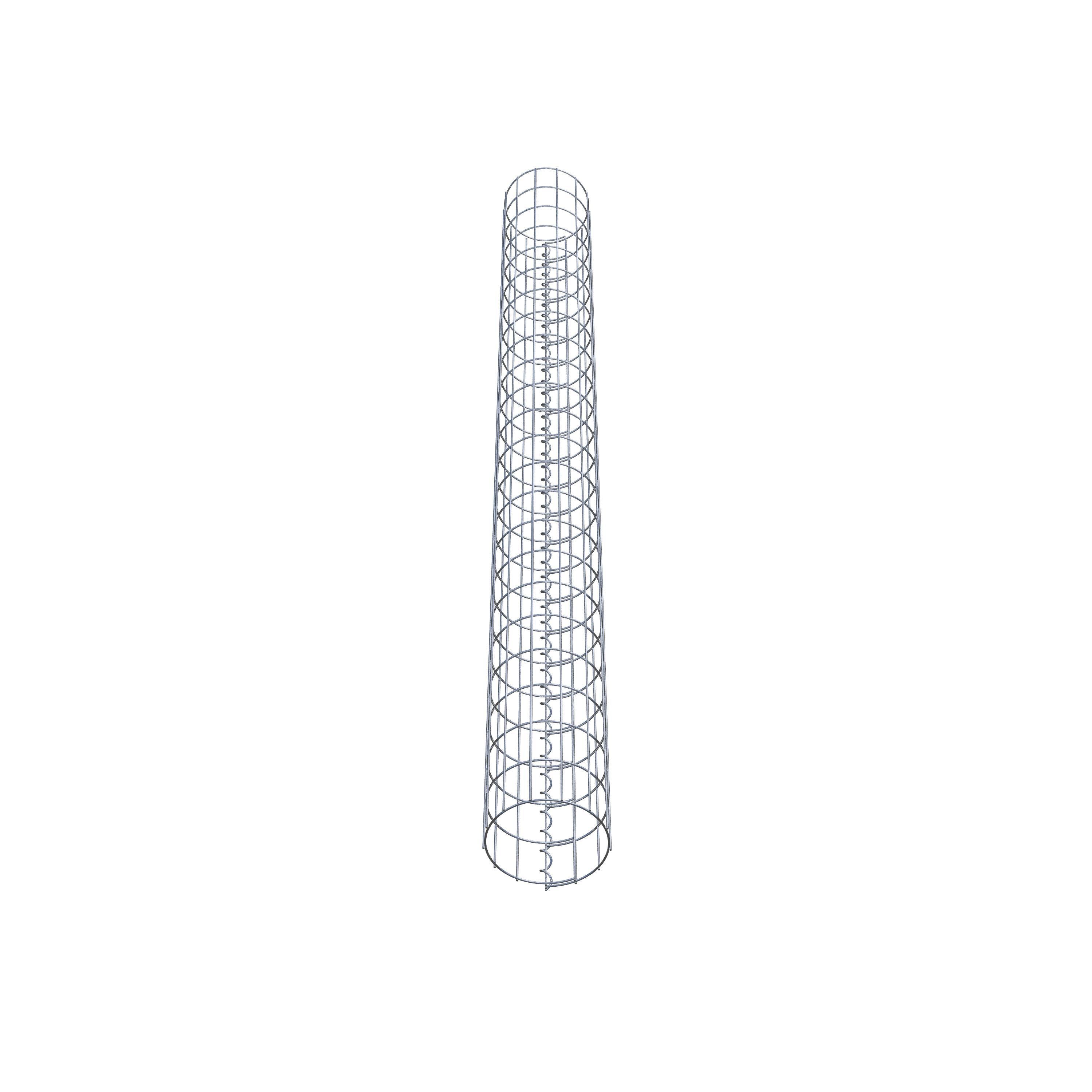 Columna de gaviones redonda 22 cm de diámetro, 230 cm de altura, malla 5 cm x 10 cm