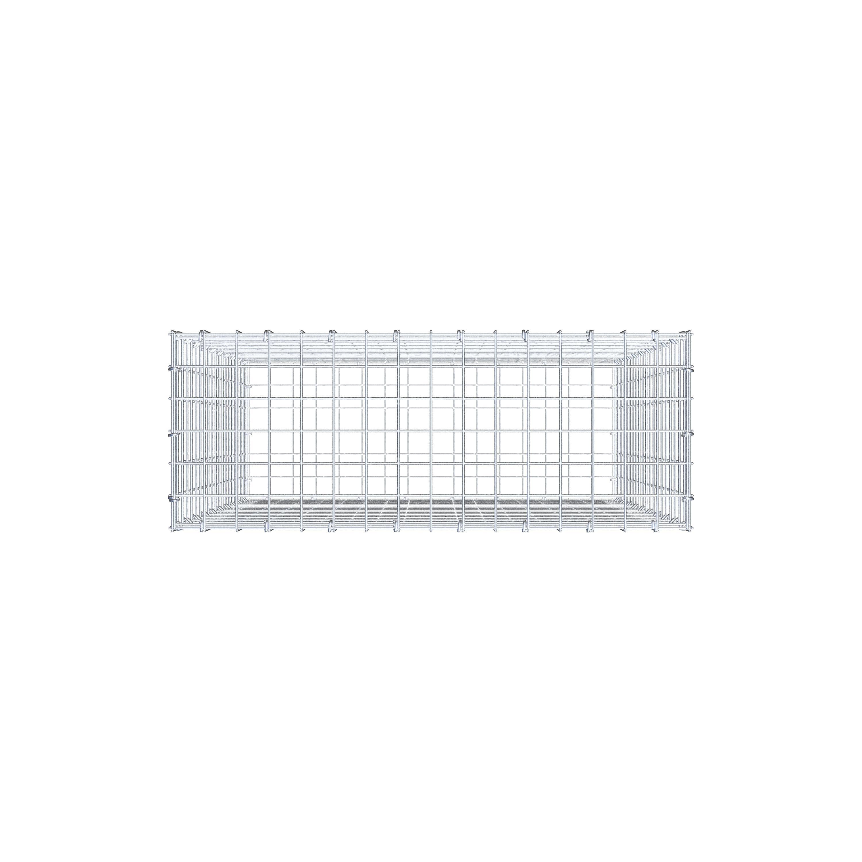 Gabbione 100 cm x 80 cm x 30 cm (L x H x P), maglia 5 cm x 5 cm, anello a C