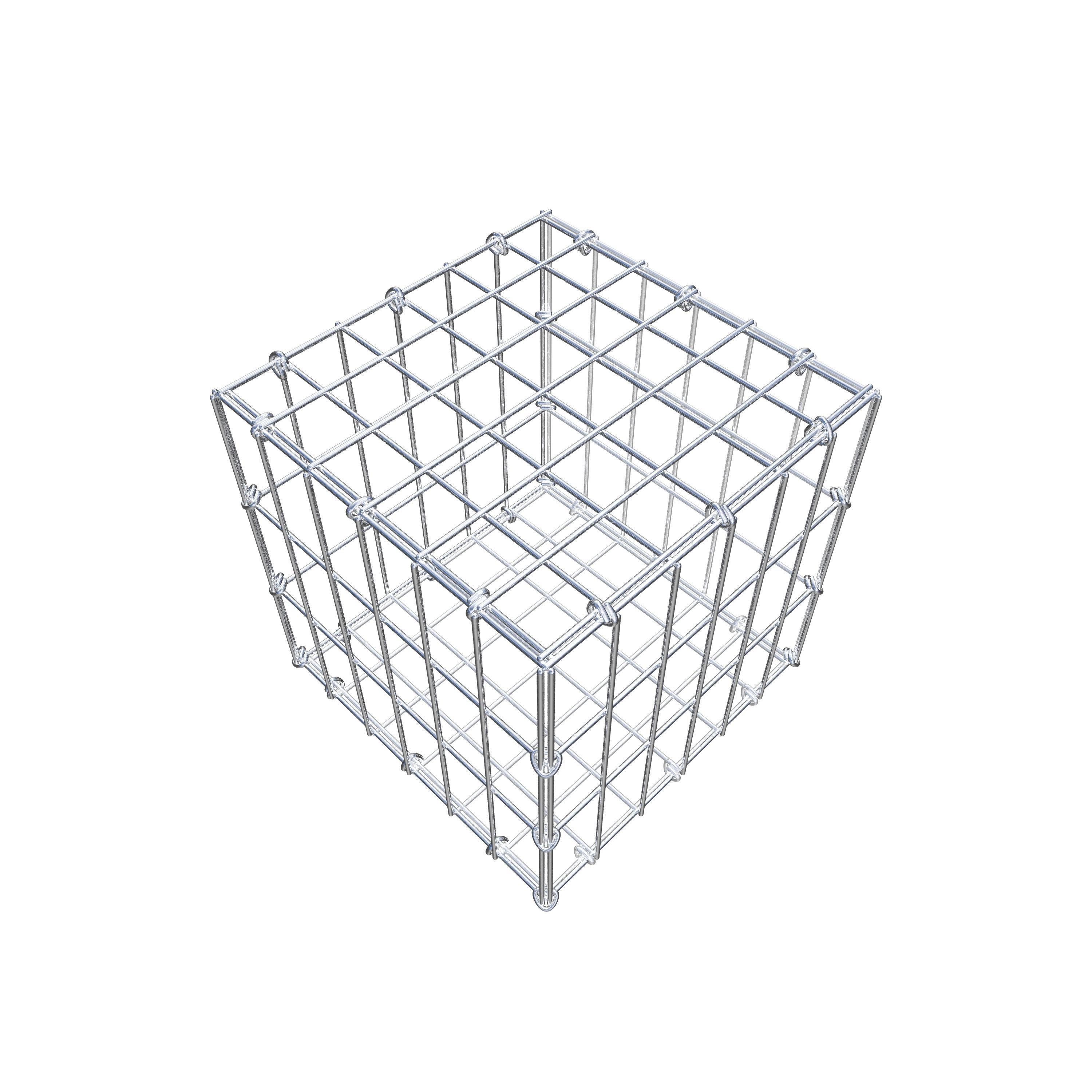 Gabion 30 cm x 30 cm x 30 cm (L x H x P), mailles 5 cm x 10 cm, anneau en C