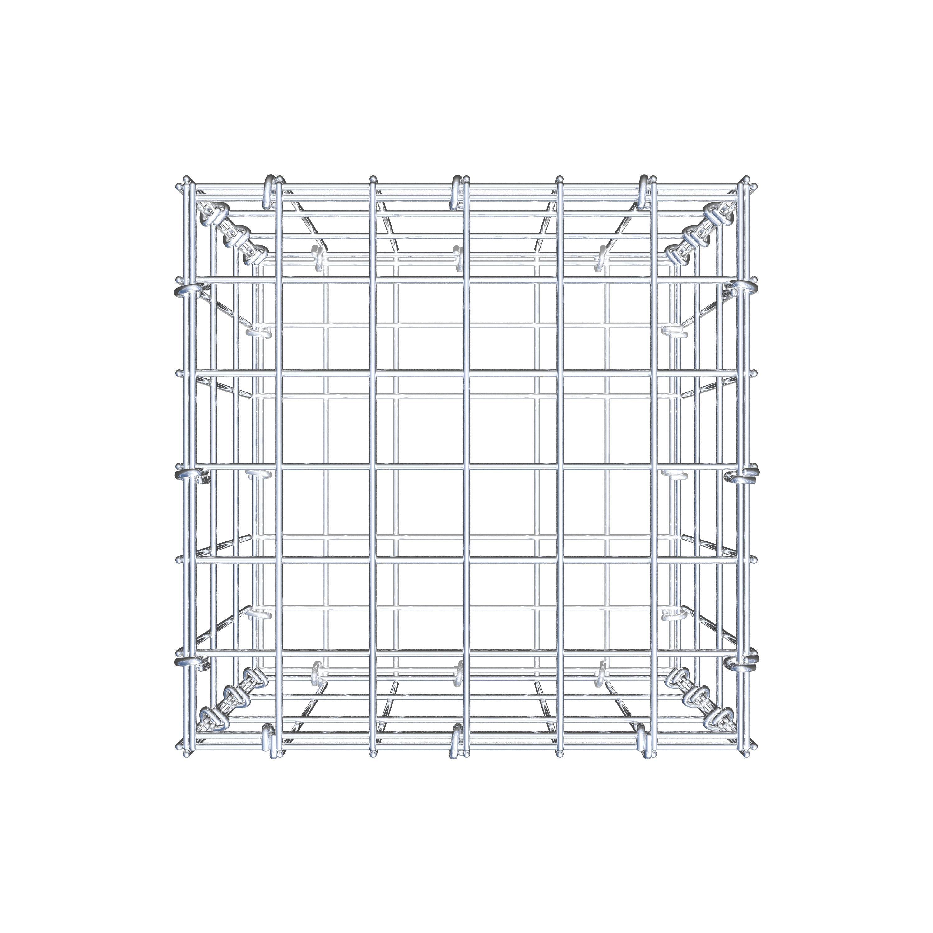 Gabion 30 cm x 30 cm x 30 cm (L x H x P), mailles 5 cm x 10 cm, anneau en C