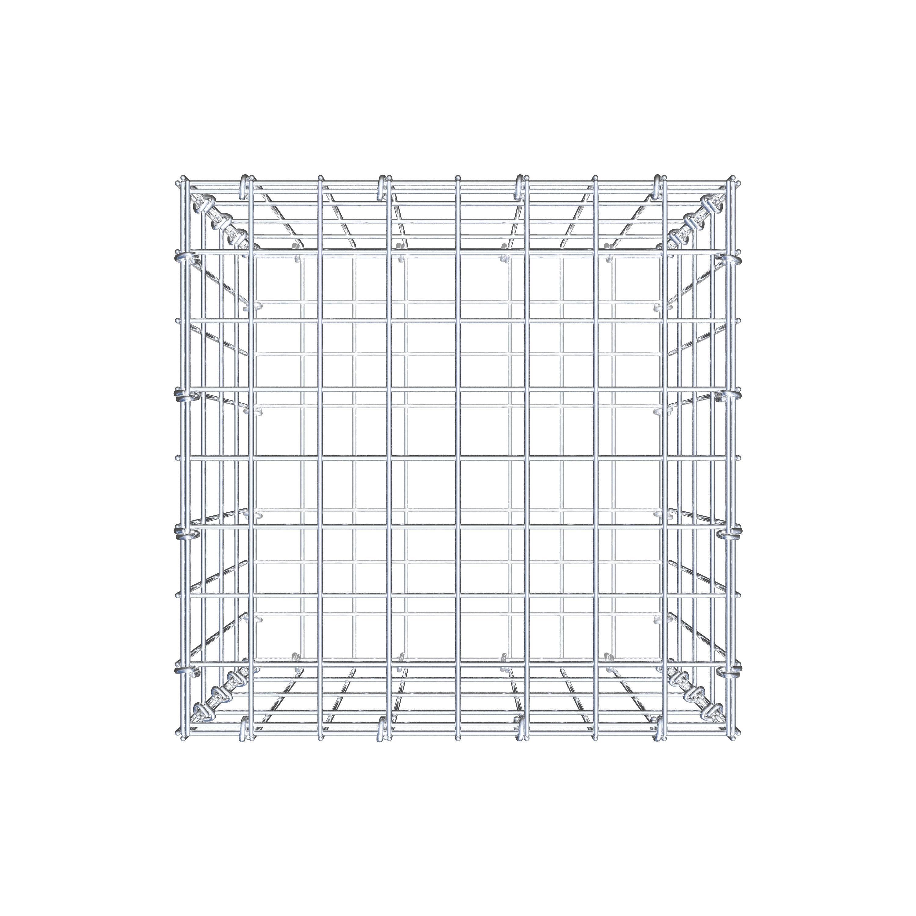 Gabion 40 cm x 40 cm x 40 cm (L x H x P), mailles 5 cm x 10 cm, anneau en C