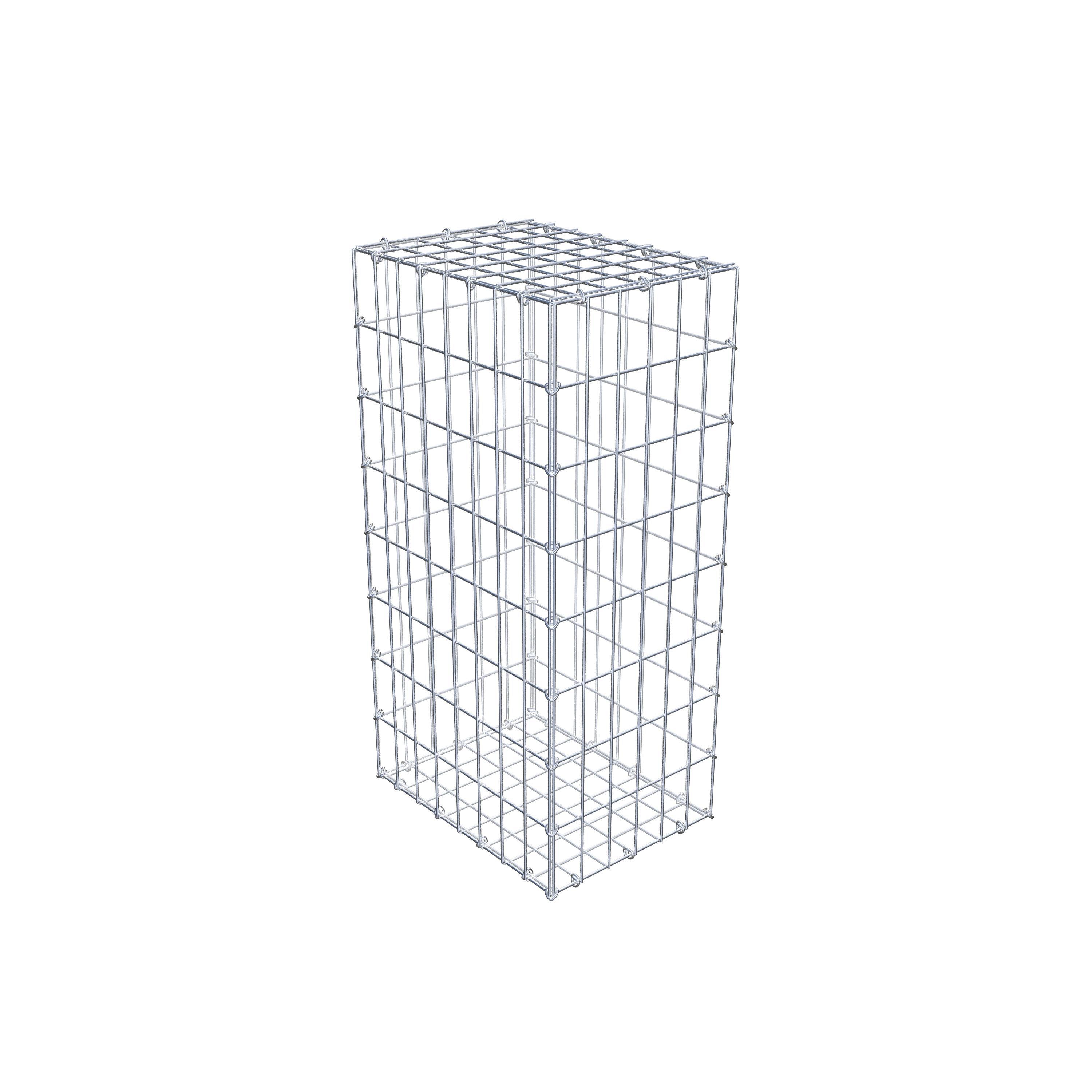 Gabion 80 cm x 40 cm x 30 cm (L x H x P), mailles 5 cm x 10 cm, anneau en C