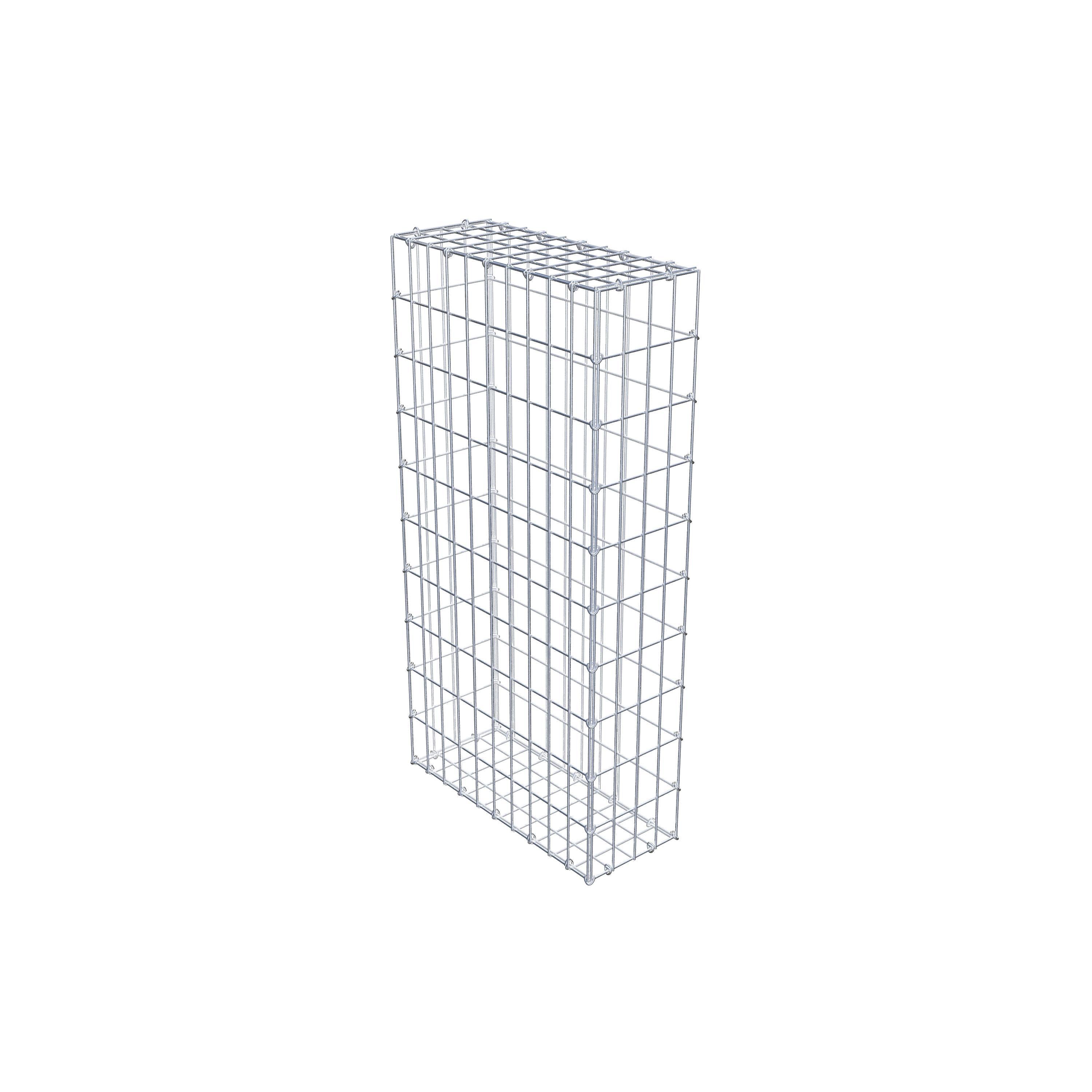Gabion 100 cm x 50 cm x 20 cm (L x H x P), mailles 5 cm x 10 cm, anneau en C