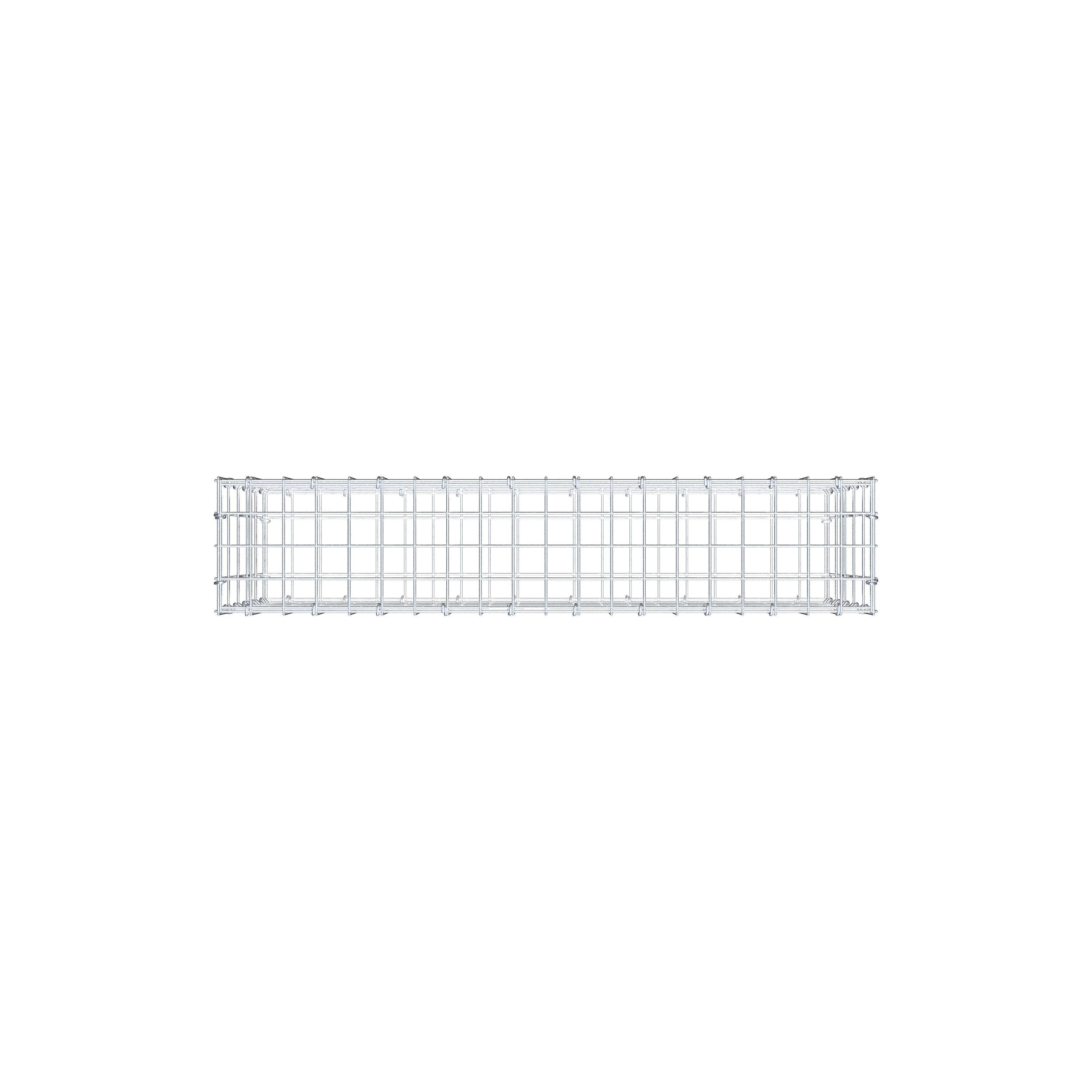 Gabion 100 cm x 50 cm x 20 cm (L x H x P), mailles 5 cm x 10 cm, anneau en C