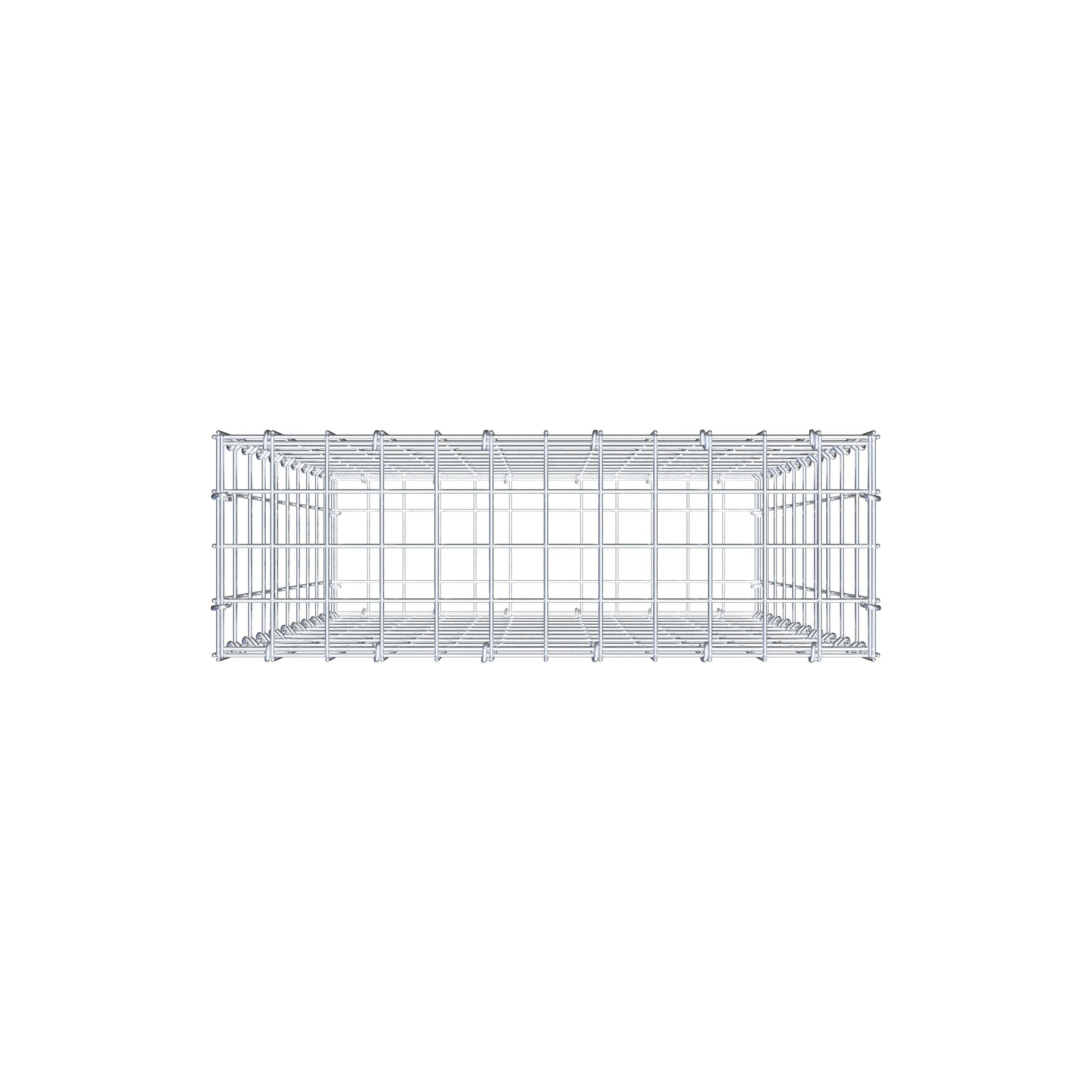 Gabion 100 cm x 60 cm x 20 cm (L x H x P), mailles 5 cm x 10 cm, anneau en C