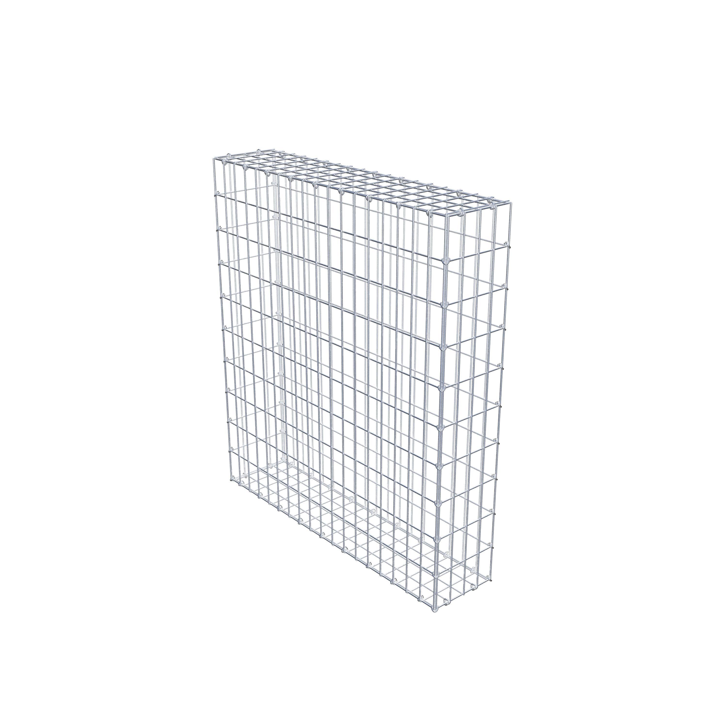 Gabion 100 cm x 90 cm x 20 cm (L x H x P), mailles 5 cm x 10 cm, anneau en C
