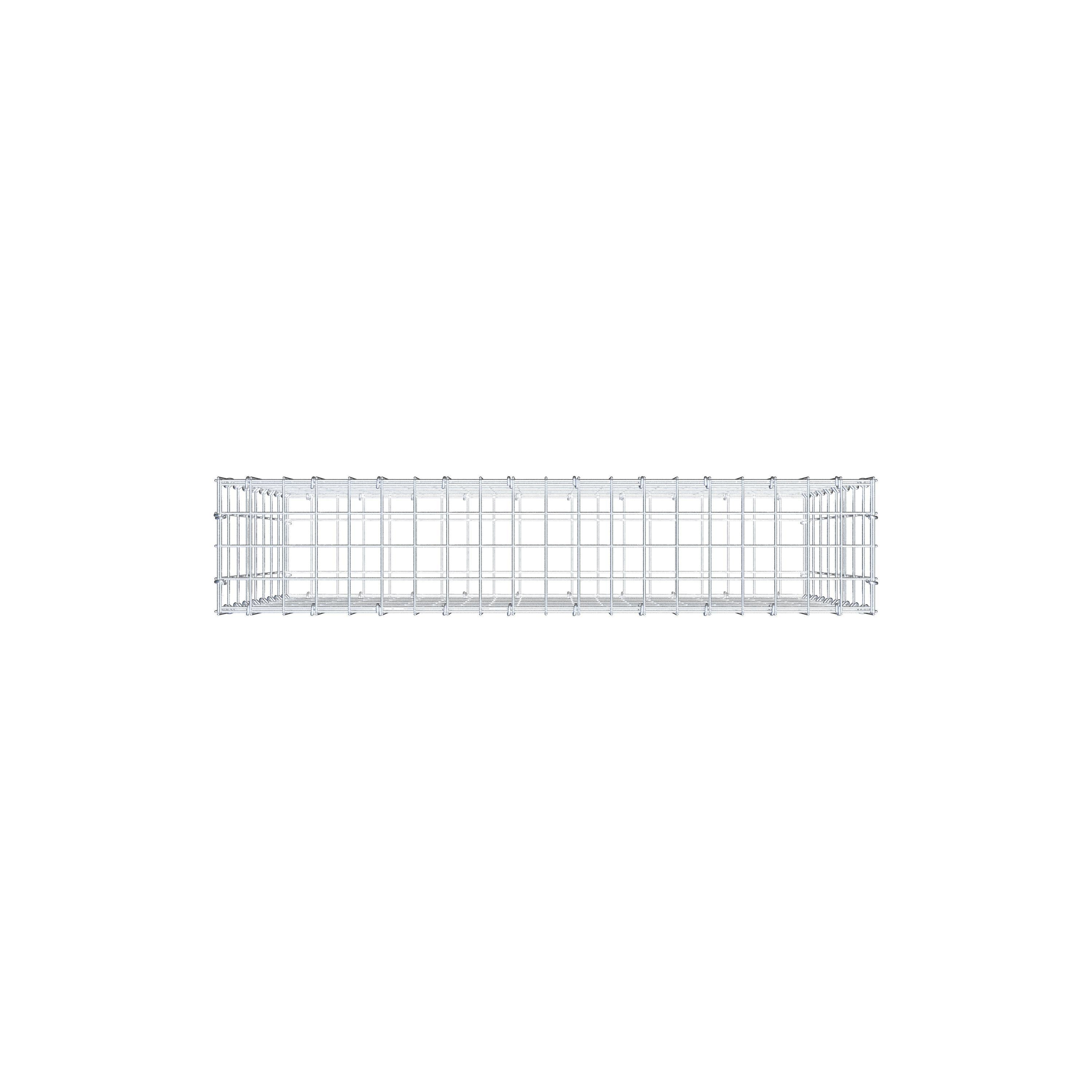 Gabion 100 cm x 80 cm x 20 cm (L x H x P), mailles 5 cm x 10 cm, anneau en C