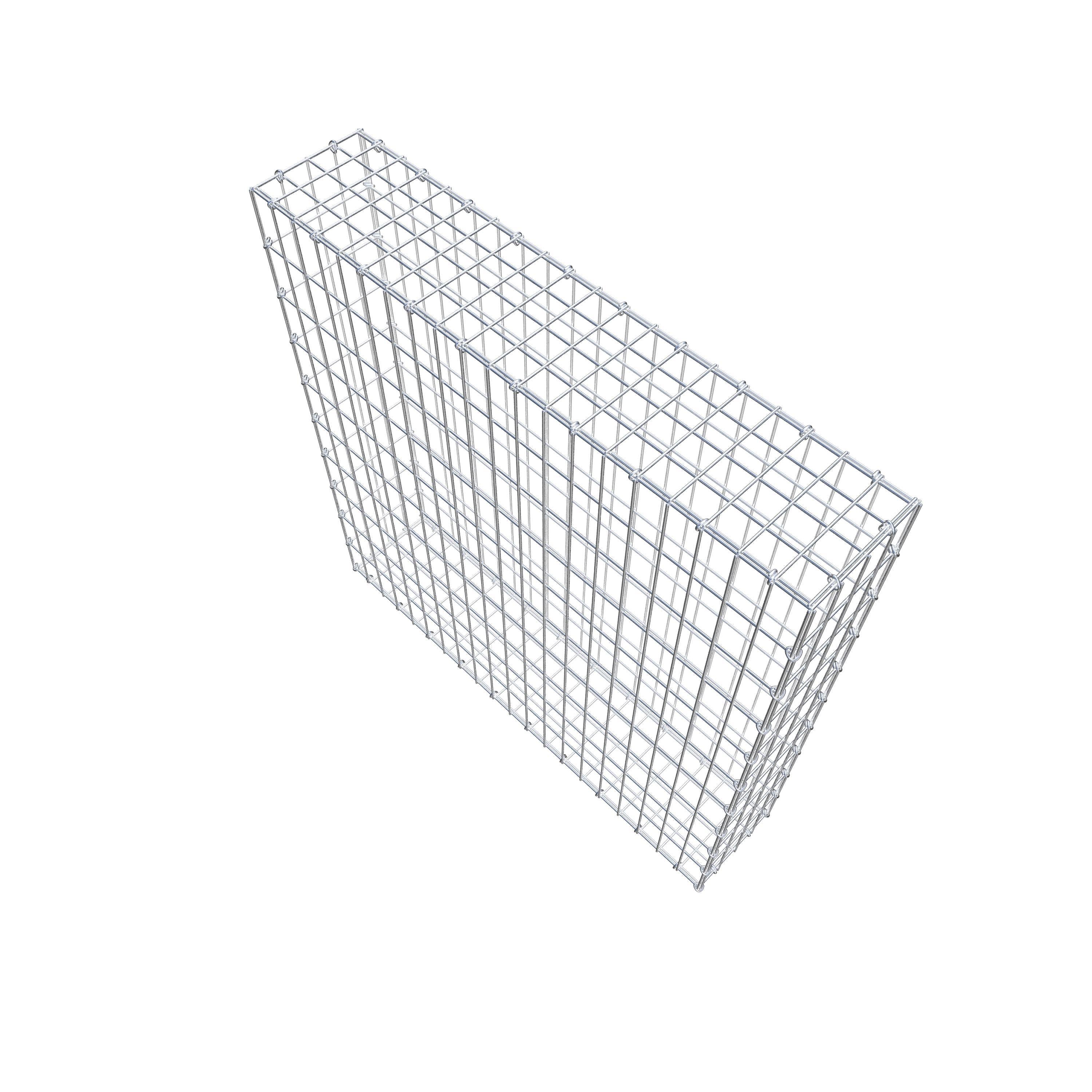 Gabion 100 cm x 100 cm x 20 cm (L x H x P), mailles 5 cm x 10 cm, anneau en C