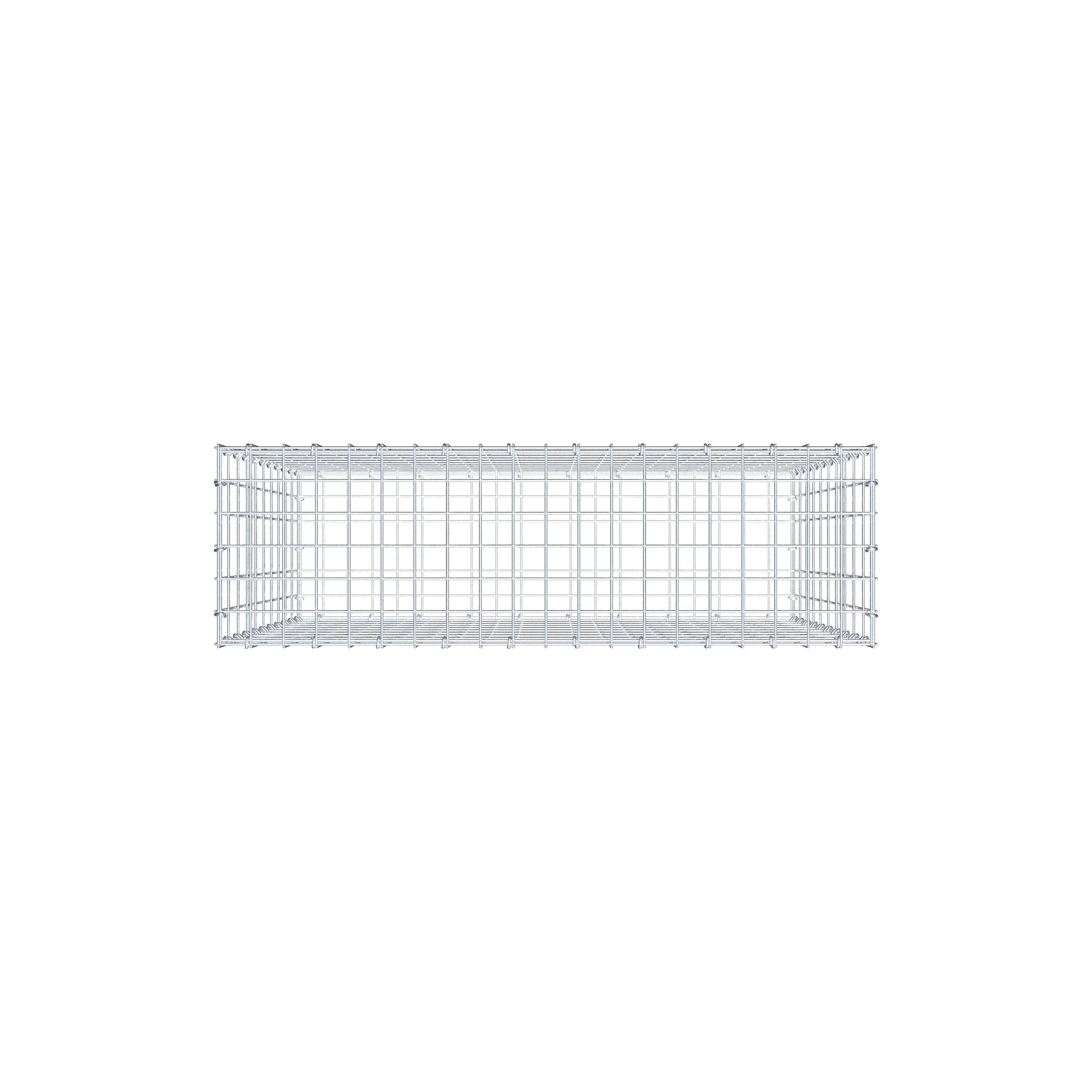 Gabion 100 cm x 100 cm x 30 cm (L x H x P), mailles 5 cm x 10 cm, anneau en C