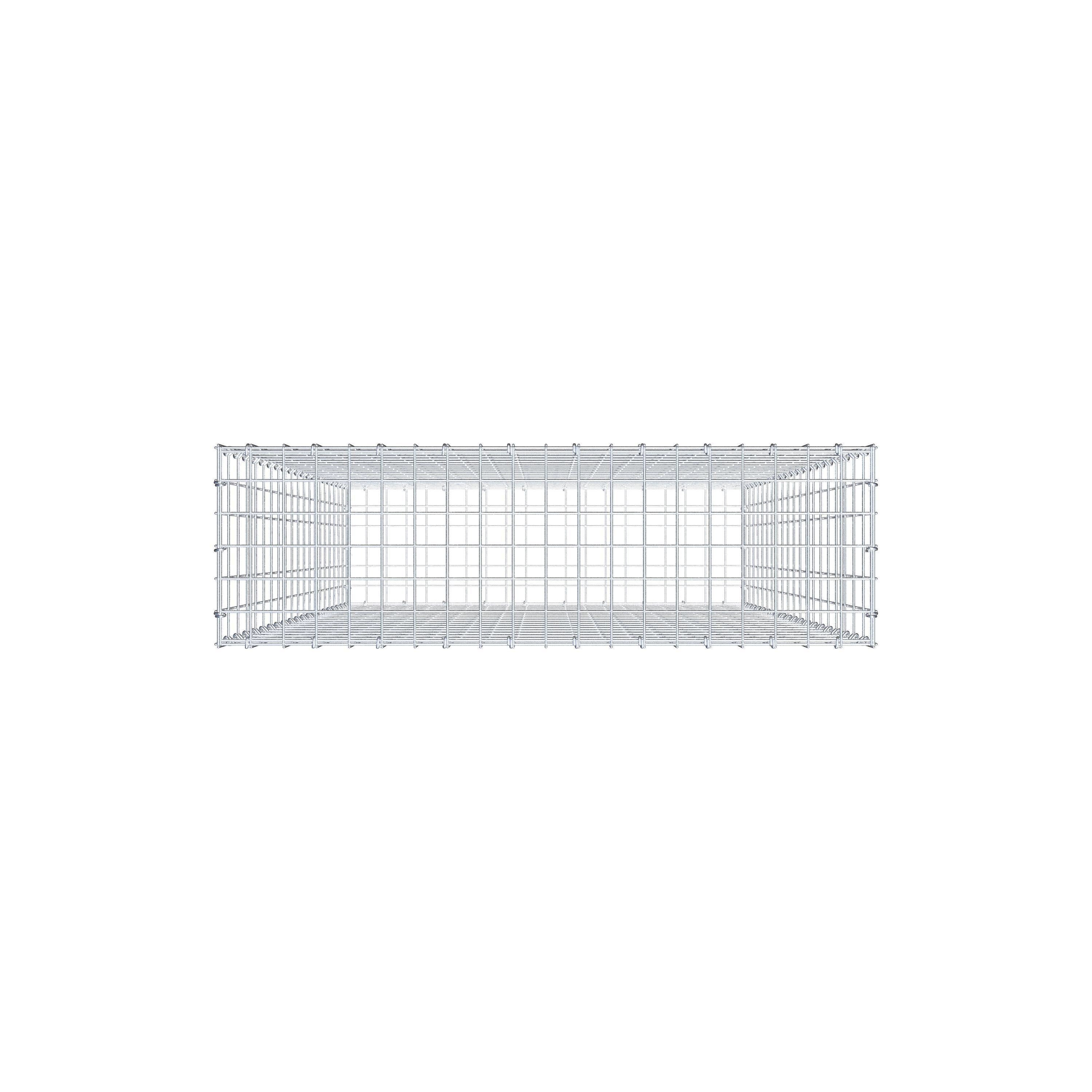 Gabion 200 cm x 100 cm x 30 cm (L x H x P), mailles 5 cm x 10 cm, anneau en C