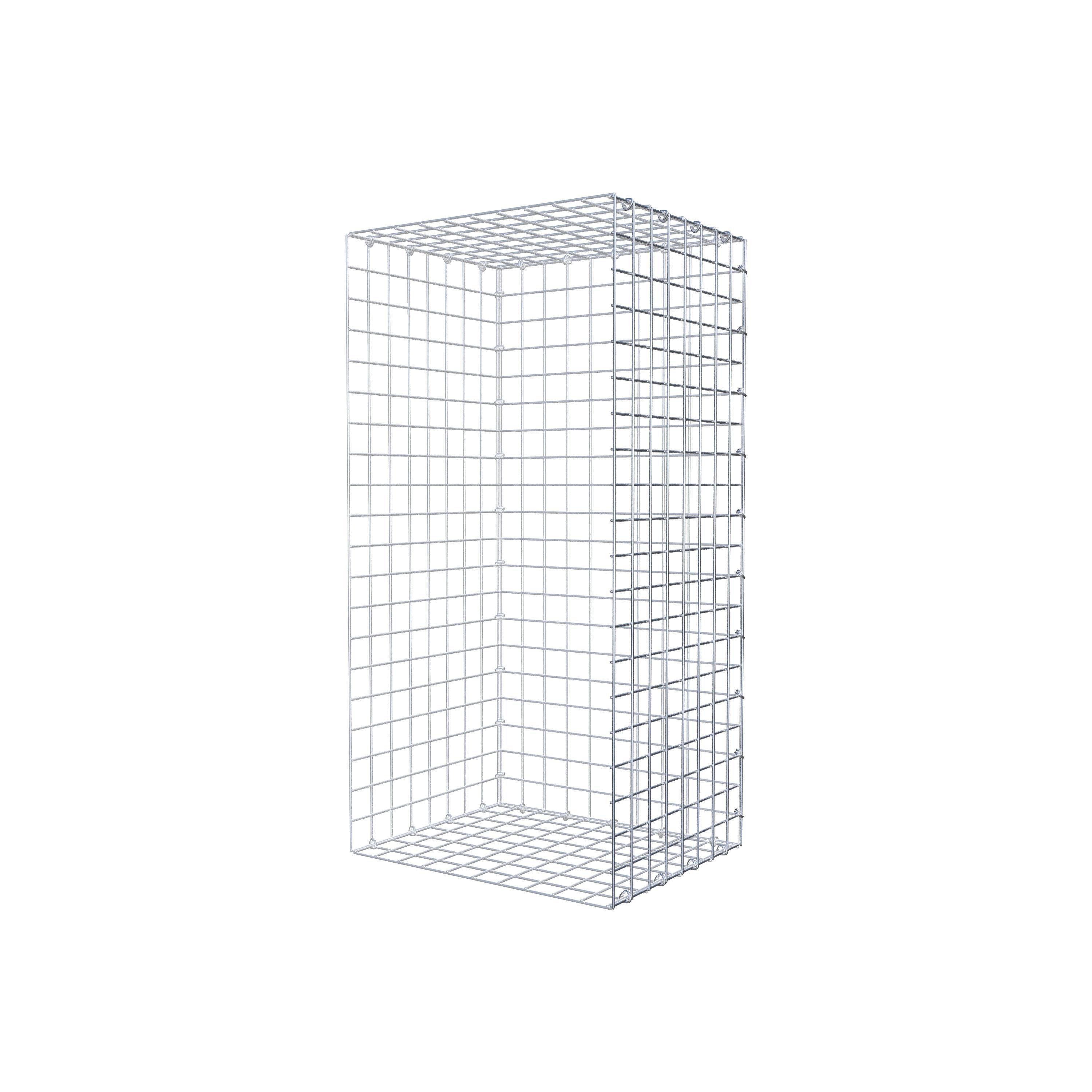 Opzetpaal type 2 100 cm x 40 cm x 50 cm (L x H x D), maaswijdte 5 cm x 5 cm, C-ring