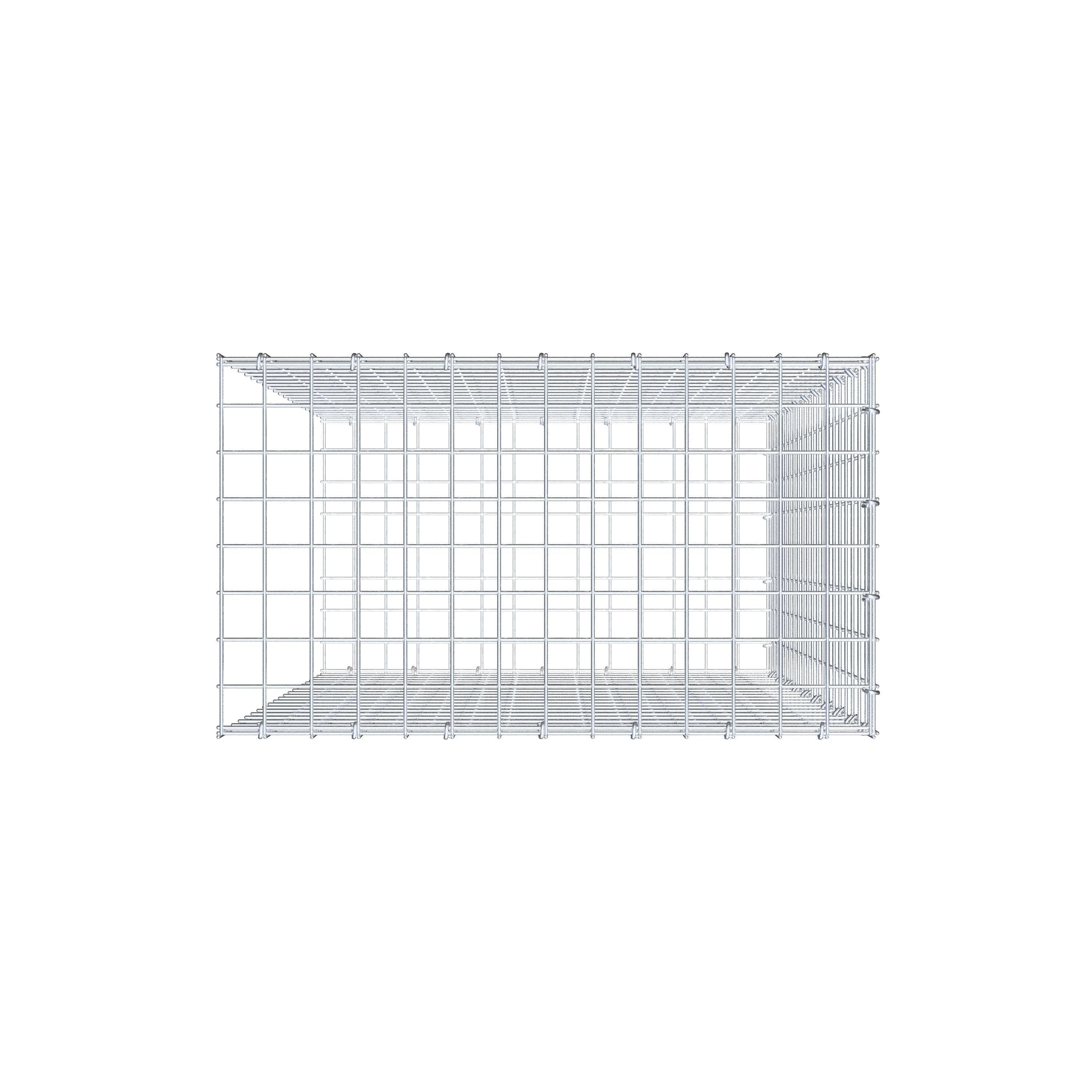 Type 2 oplegkorf 100 cm x 70 cm x 40 cm (L x H x D), maaswijdte 5 cm x 5 cm, C-ring